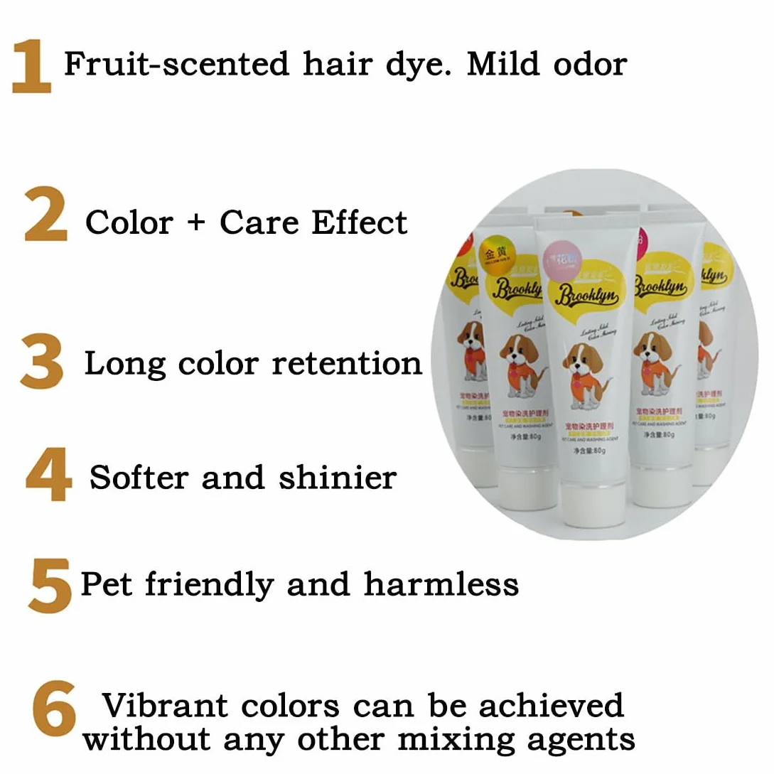 Pet Colorante per Pelo, Tintura Professionale per Animali con Fragranza alla Frutta, 12 Colori Vibranti, Formula Delicata e Duratura, per Cani e Gatti (01# black)