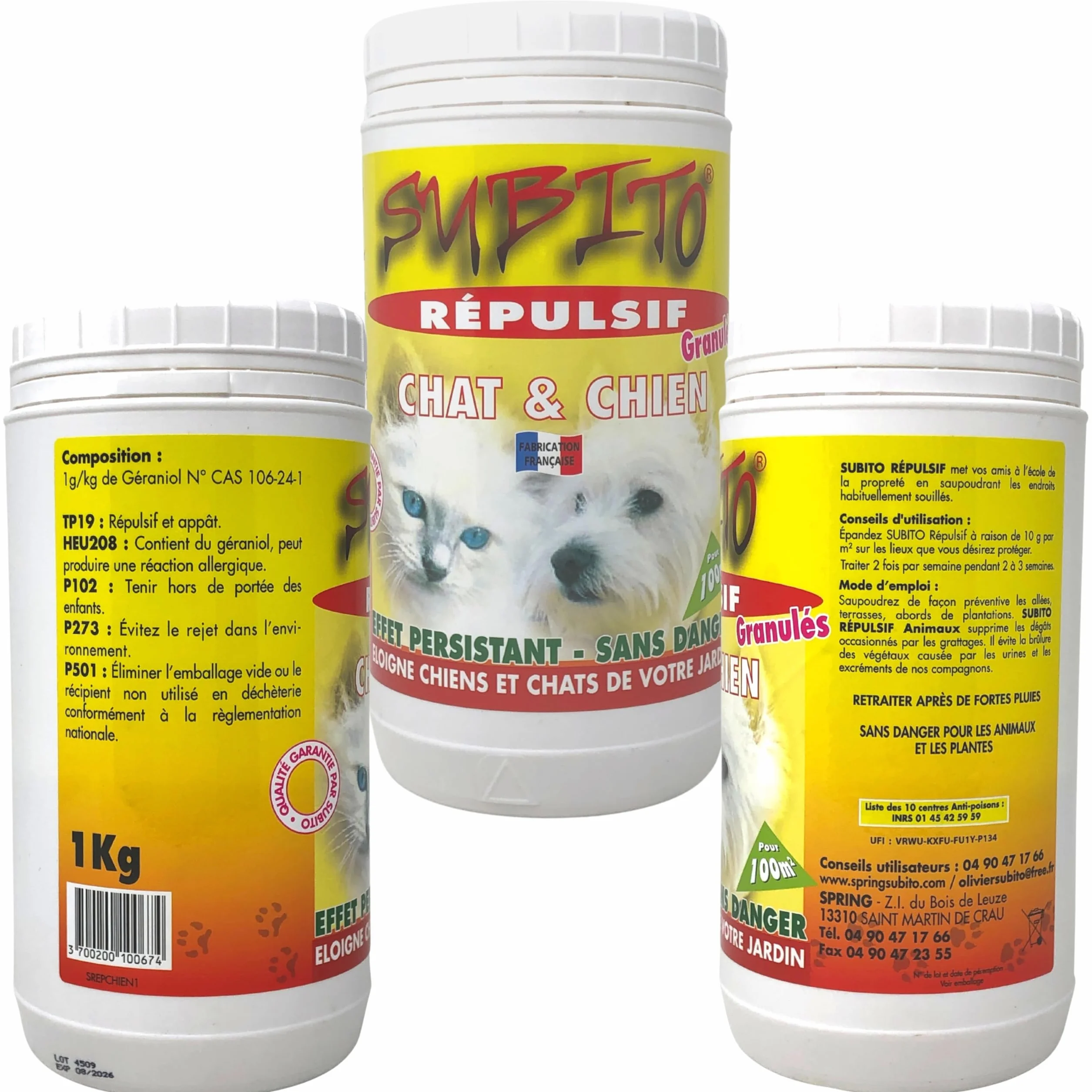 Repellente Gatto e Cane Esterno, Repellente Esterno Potente per respingere Gatti e Cani, Antiurina, Raschiare, Esecrezione, Distruzione del Giardino... Repellenti Animali domestici