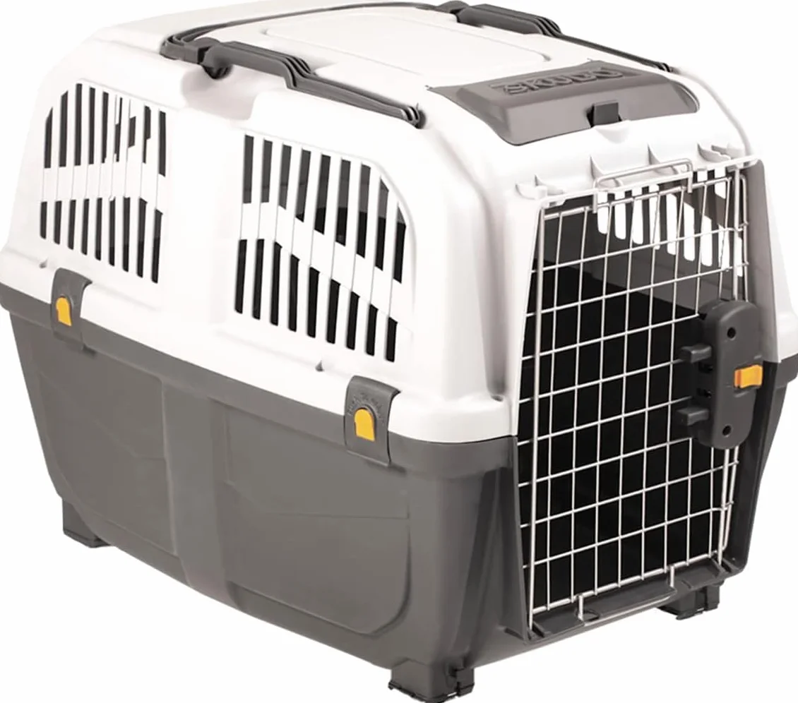 Skudo Lata Contenitore da trasporto per cani, Grigio scuro/Grigio chiaro, 68 x 51 x 48 cm