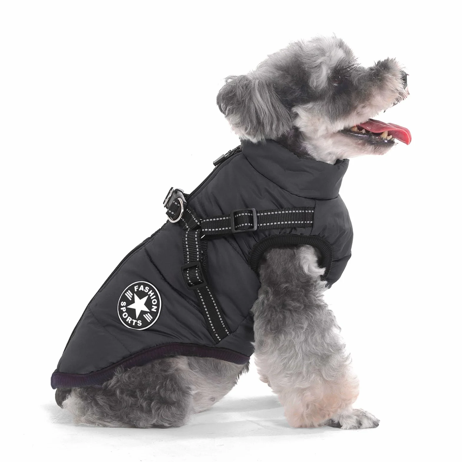 Cappotto Cane Invernale Impermeabile con Pettorina e Strisce Riflettenti