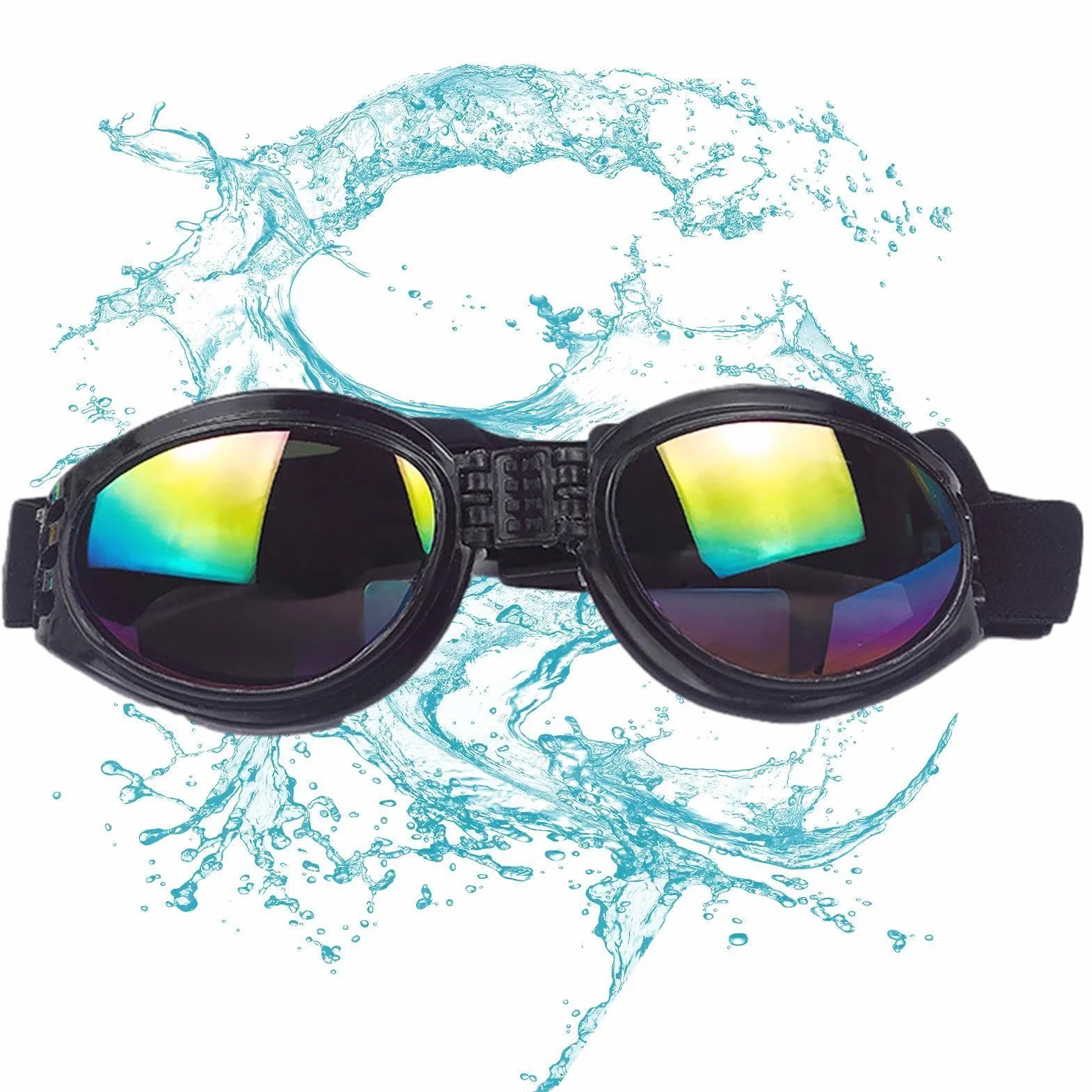 Occhiali da sole per cani - Occhiali per animali domestici da 4,72 pollici Protezione UV Cinturino regolabile | Dog Eye Wear - Ochiali per animali domestici elastici e comodi per l'uso in viaggio con