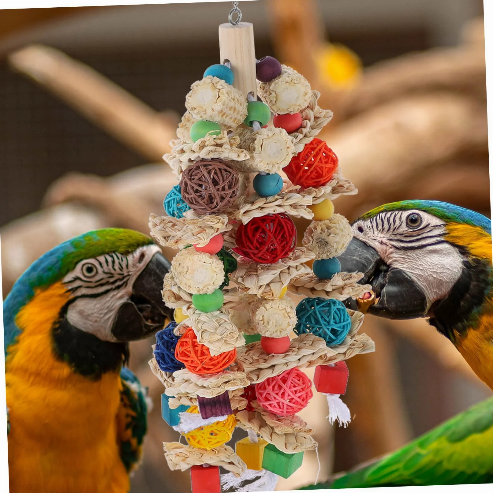 Angoily Giocattolo Per Uccelli Per Pappagalli e Parrocchetti Accessorio Per Esercizio e Riposo Giocattolo Da Masticare Per Uccelli Design Multiuso Per Pet Bird e Macaw