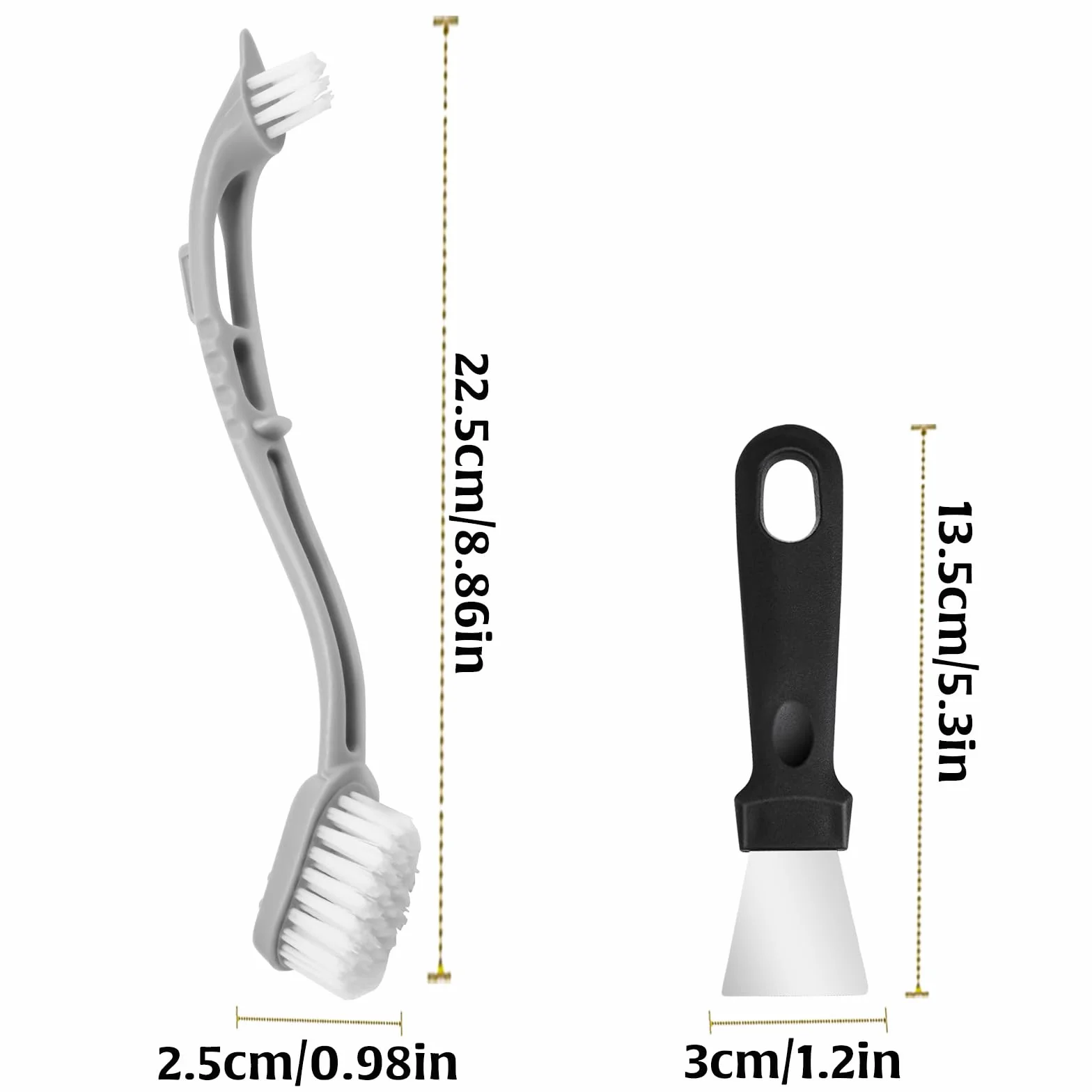 Pulitore per gabbie per uccelli con spazzole anteriori e posteriori, raschietto per la pulizia, utensile con manico lungo, strumento per la rimozione degli escrementi di uccelli, utensili in
