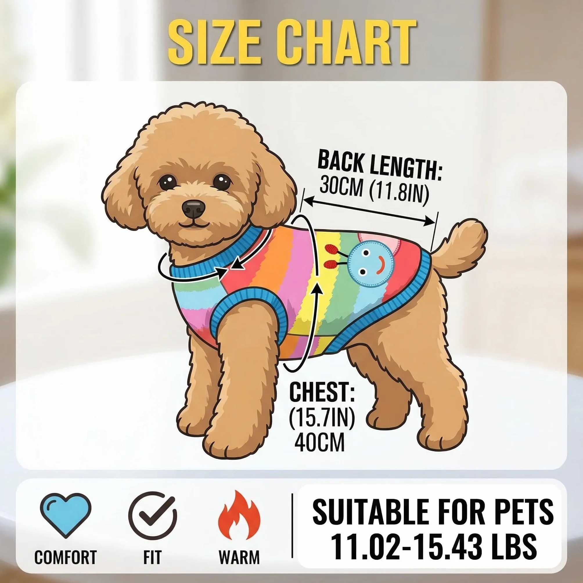 Gilet per Animali Domestici per Cani e Gatti Protettivo Taglia 2cm