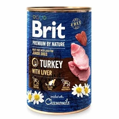 Cibo umido per cani VAFO PRAHA s.r.o. Premium britannico per Natura pusz.400g Turchia Fegato, Camomilla / 6