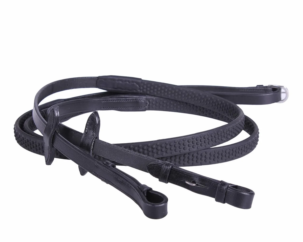 Redini in pelle con super grip antiscivolo per briglia impugnatura in gomma super flessibile (nero, pony)