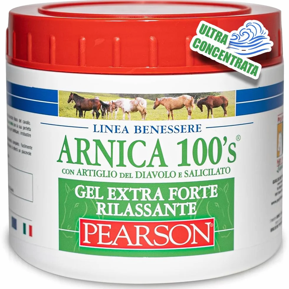 Arnica Per Cavalli Gel Extraforte Rilassante 500ml Crema Arnica Forte Con Artiglio Del Diavolo e Salicilato Pomata Defaticante Made in Italy