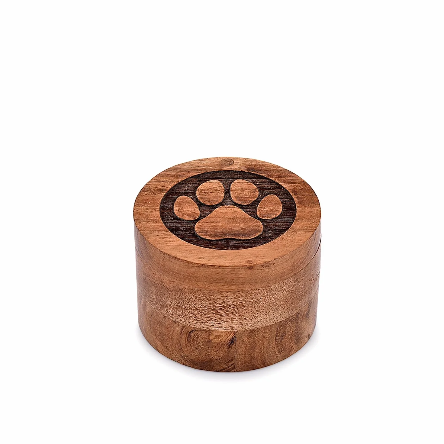 EDHAS Urna funeraria decorativa in legno di acacia per cani gatti 8,9 x 8,9 x 6,3 cm