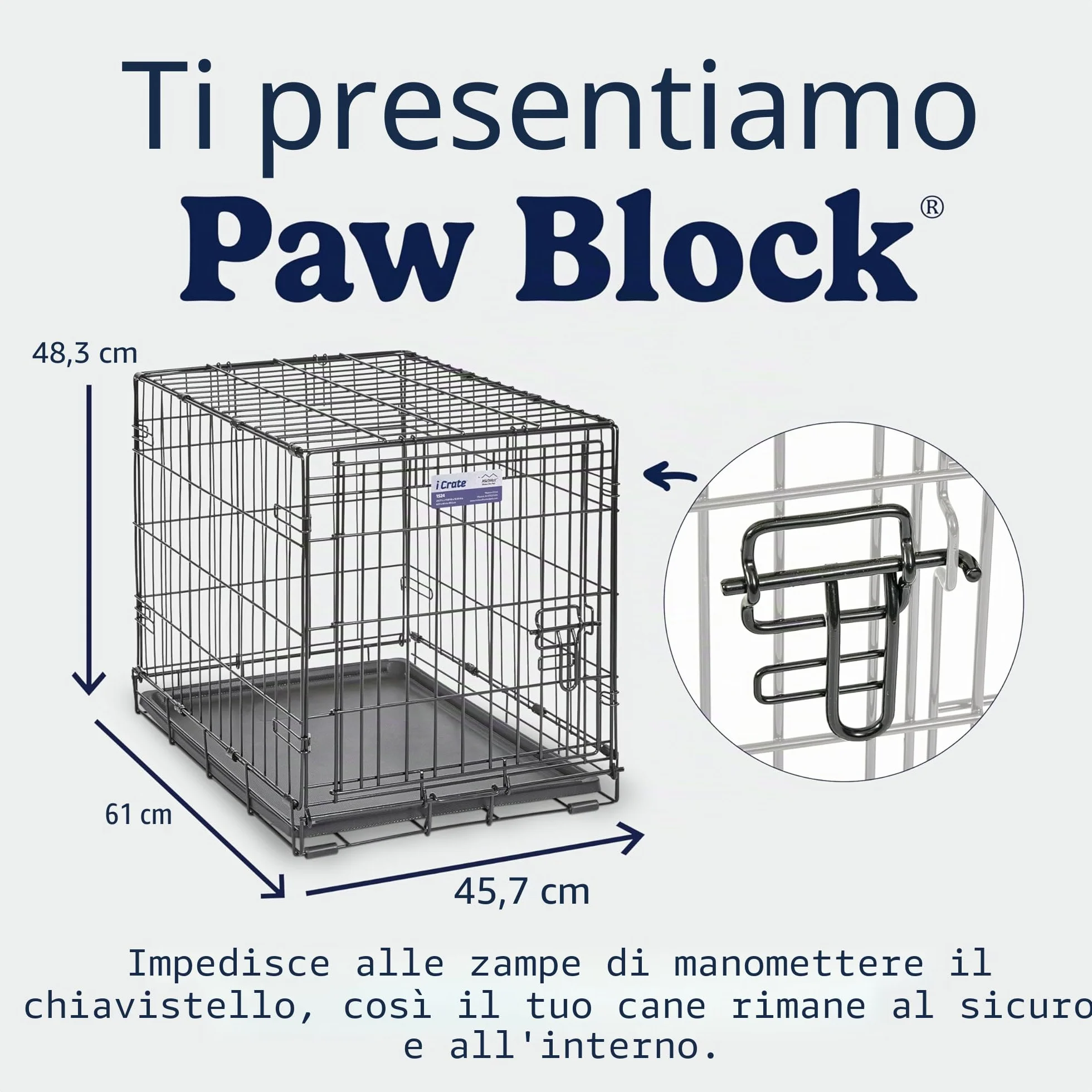 MidWest Homes for Pets iCrate Gabbia per cani 60,96 cm a porta singola nero mod. 1524