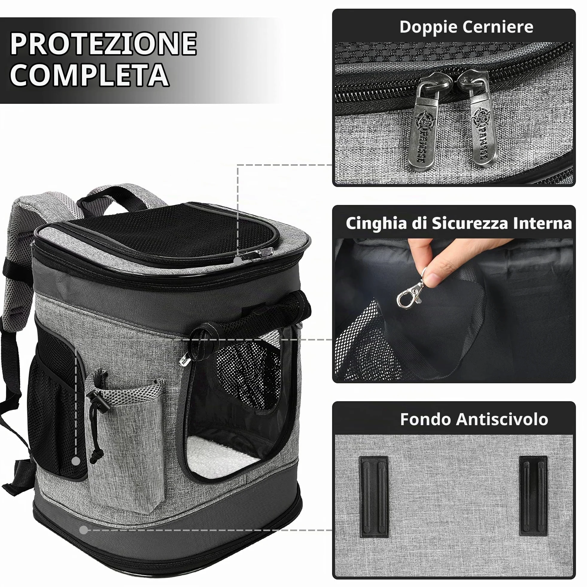 Kato Tirrinia Pet Dog Carrier Zaino, Pet Carrier Bag con Rete per Cani Medi Gatti, 1.5lbs Cucciolo Zaino Carrier Borsone Portatile per All'aperto