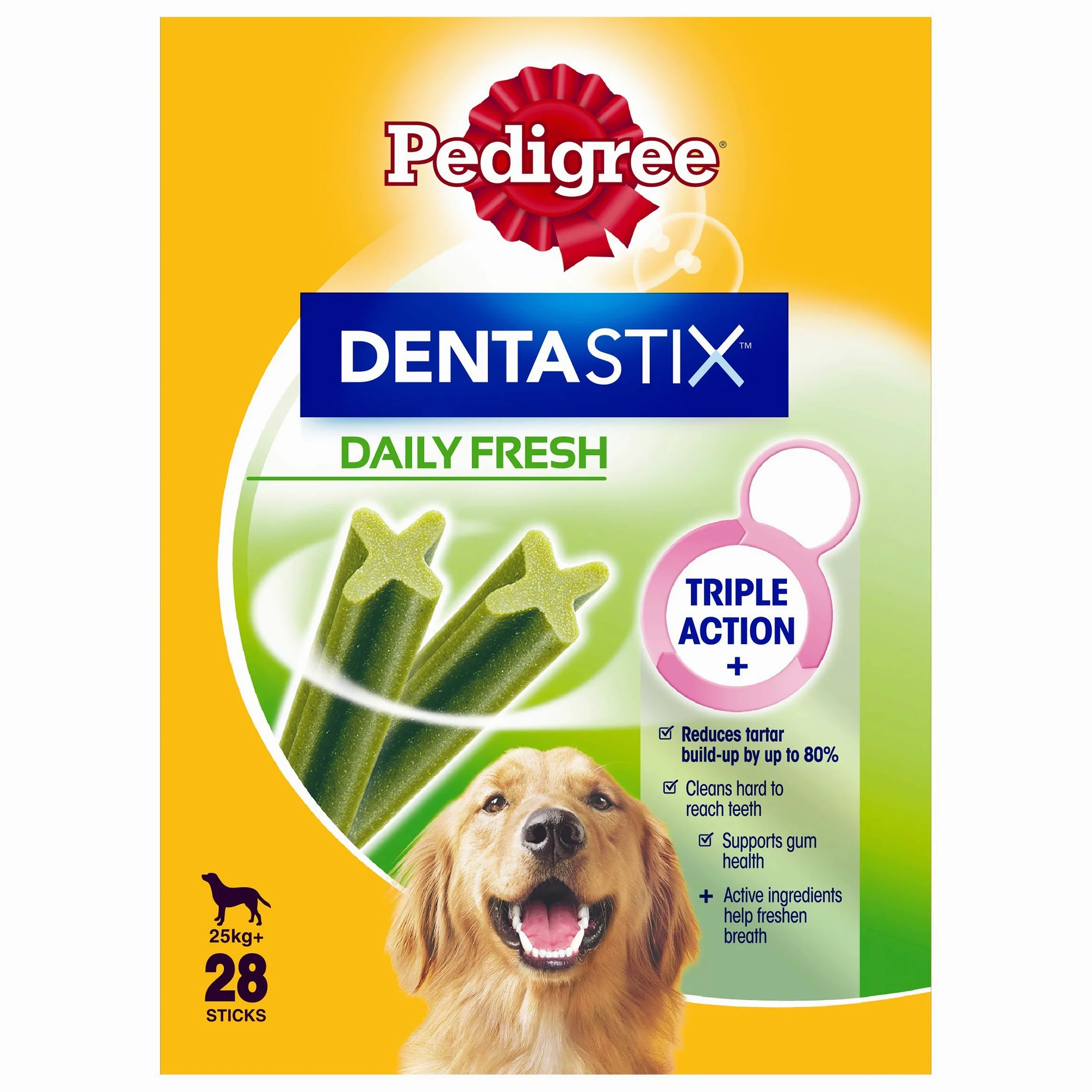 Pedigree Dentastix Fresh, masticabili dentali giornalieri per cani grandi da 25 kg o più, 28 barre