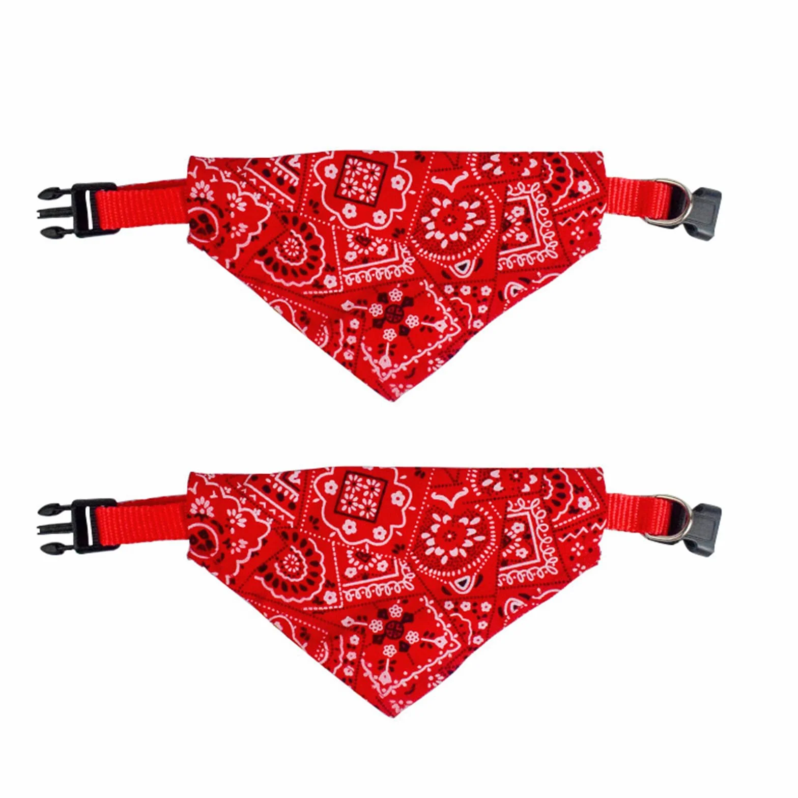 Ling & Bai 2 bavaglini a bandana per cani, regolabili, stile bohémien, accessori per costumi per animali domestici di taglia piccola, media e grande (rosso, M)