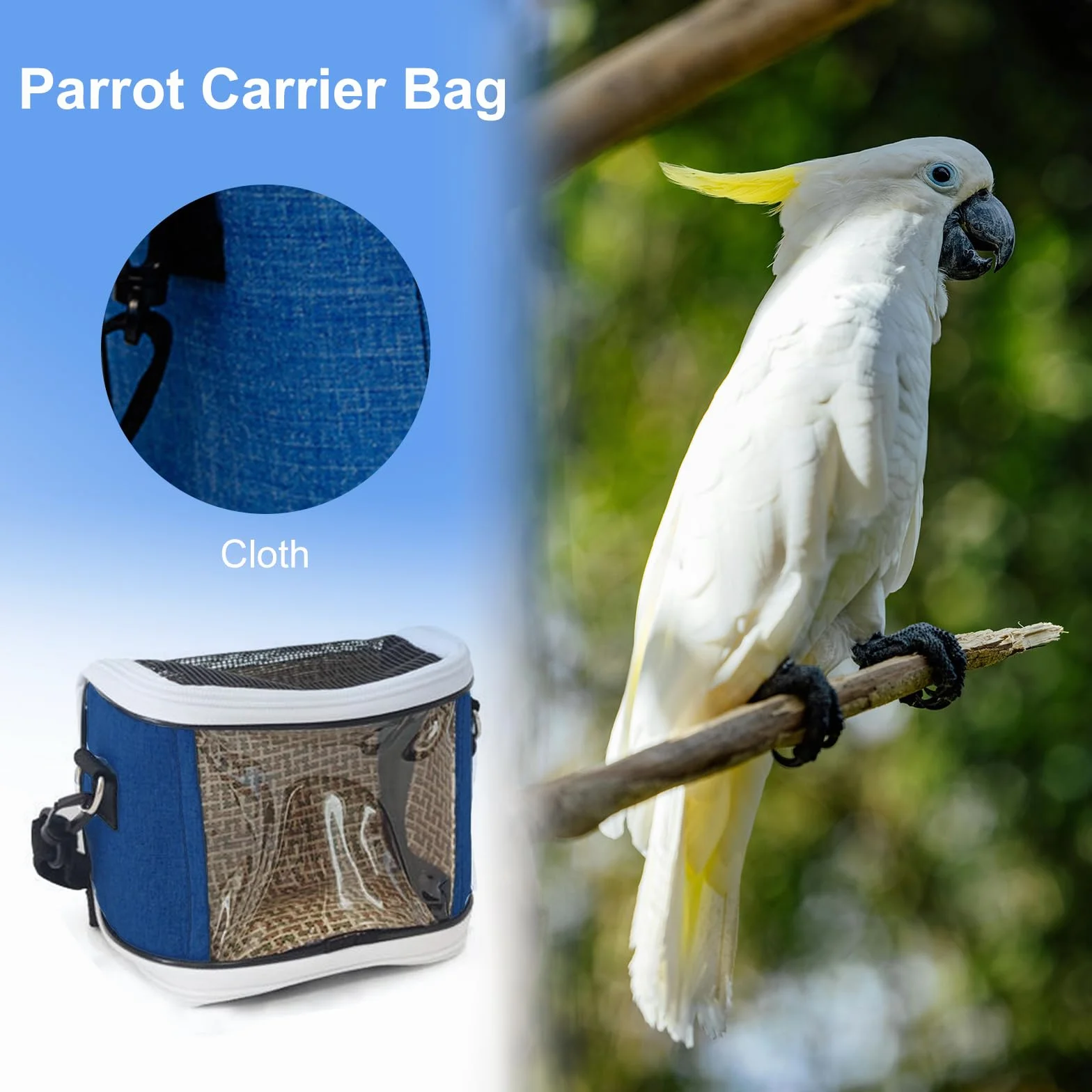 Zaino per uccelli, contenitore di trasporto per uccelli, Bird Travel Bag, Bird Travel Bag, Uccelli, Borsa da viaggio per pappagalli, parrocchetti, piccoli animali per viaggi, escursioni, campeggio, 16