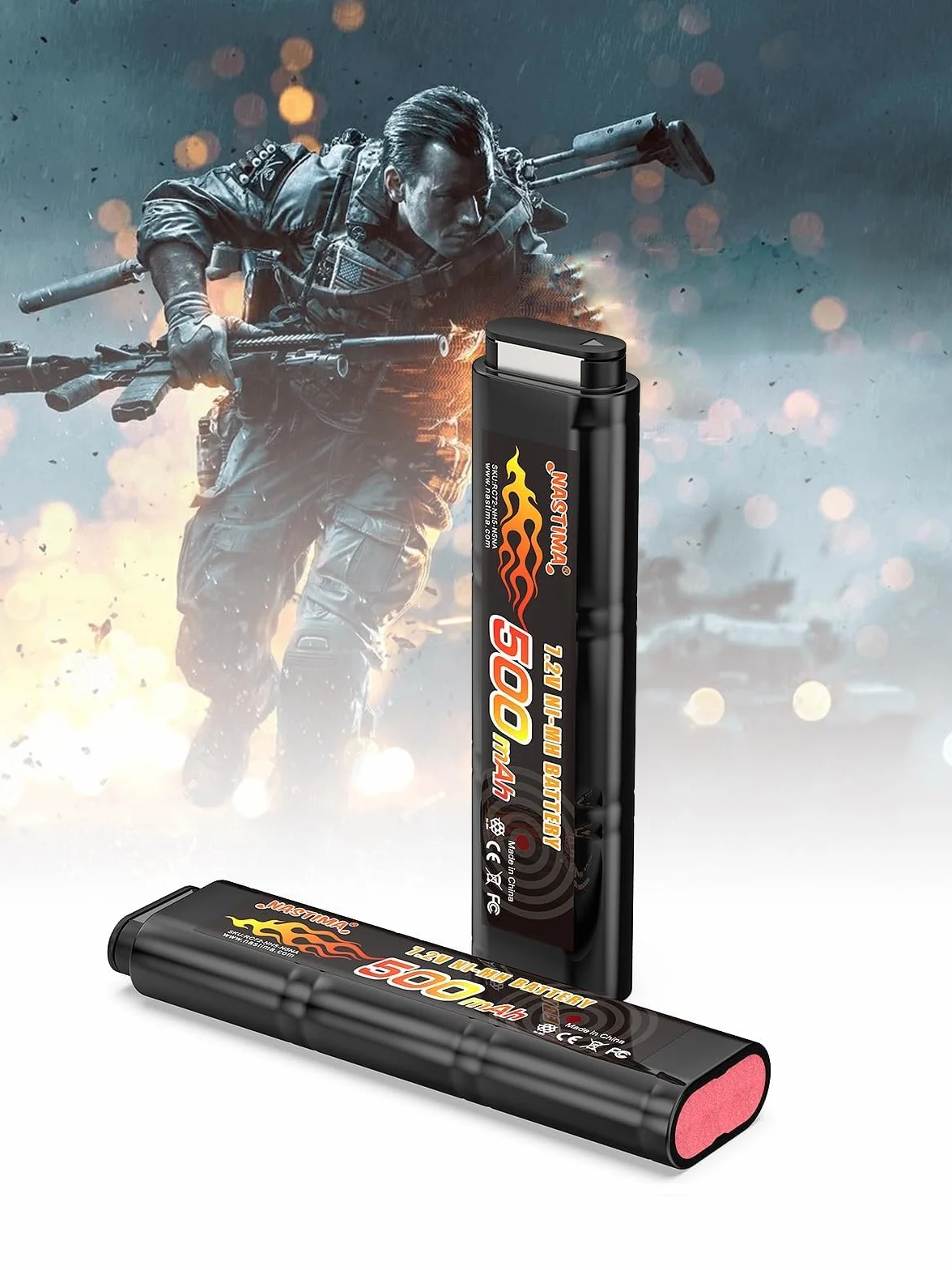 NASTIMA 2/3N 7,2V 500mAh Ni-MH Batteria per Pistole Softair AEP AEG