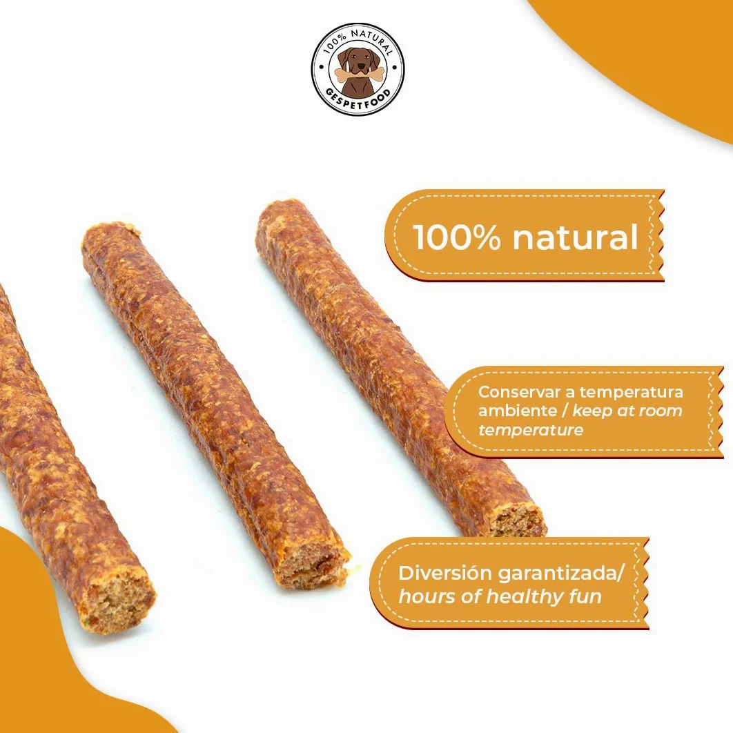 Snack Naturale per Cani - Salsiccia di Lepre - 500 g - 100% Carne di Coniglio - Sapore Unico - Gengive Sane - 100% Naturale - Snack Cani - Prodotto in Spagna - GESPETFOOD