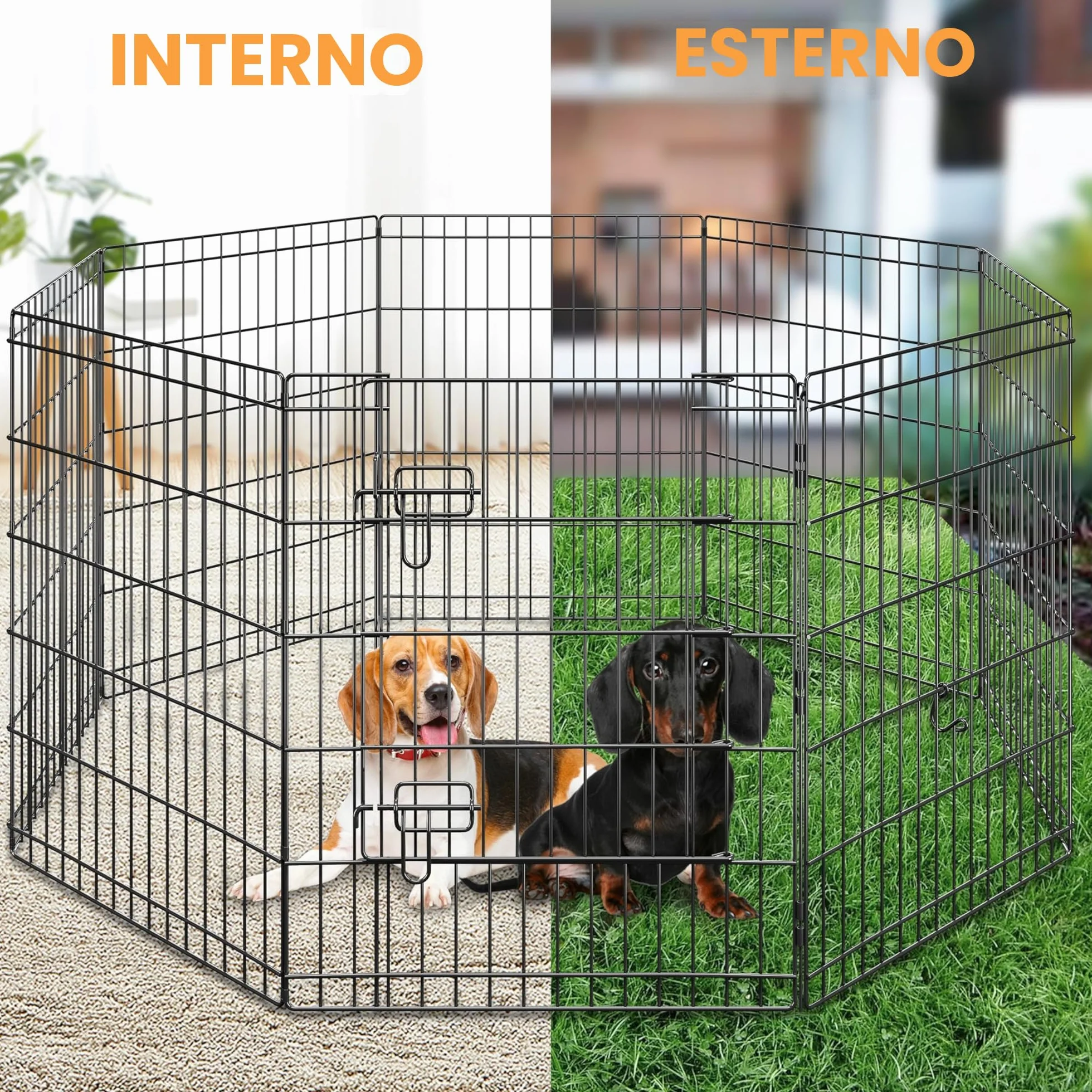 Yaheetech Recinto per Cani 61 x 76 cm Recinzione in Ferro per Animali Domestici