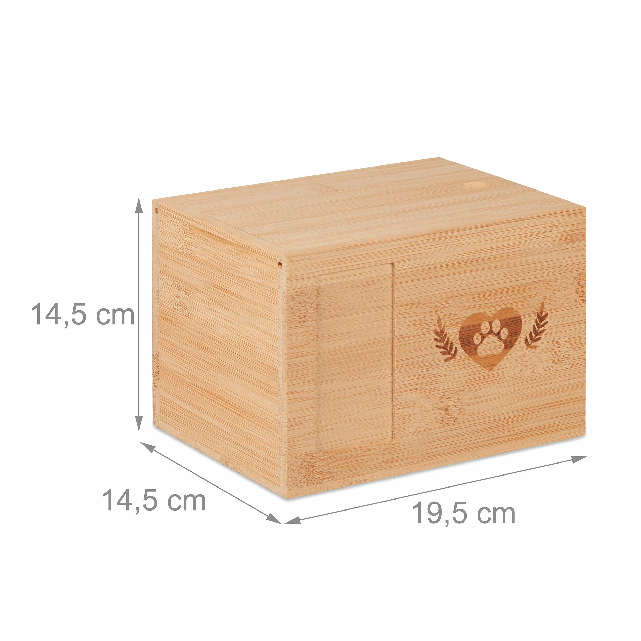 Relaxdays Urna per Ceneri Cani Gatti Portafoto Contenitore Cinerario 14,5 x 19,5 x 14,5 cm Marrone