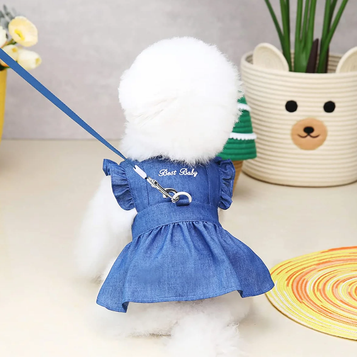 Abito per Cani Cucciolo Gonna di Lusso Vestiti Abiti da Principessa Aabito da Sera per Matrimoni Gonna Tutu Gonna in Denim per Cani di Piccola Taglia