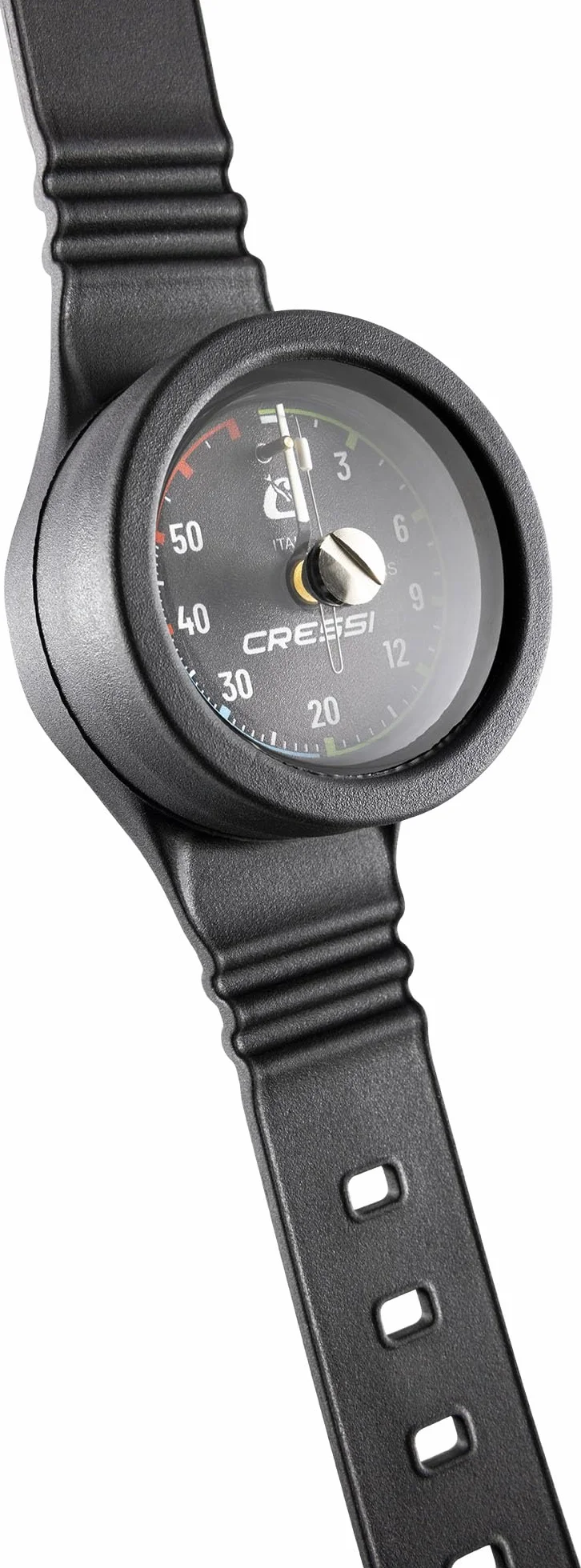 CRESSI Wristband Depht Gauge Bar - Resistente Profondimetro Analogico da Polso Unisex con Quadrante Metrico di Facile Comoda Lettura, Taglia Unica