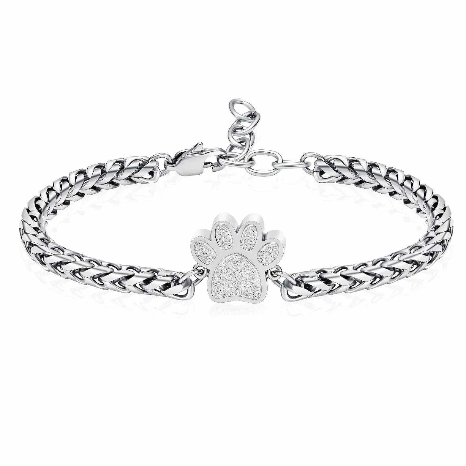 Braccialetto con urna per ceneri per cane/gatto, gioiello per ceneri per ceneri con animali carini, regolabile, gioielli per ricordi commemorativi da donna