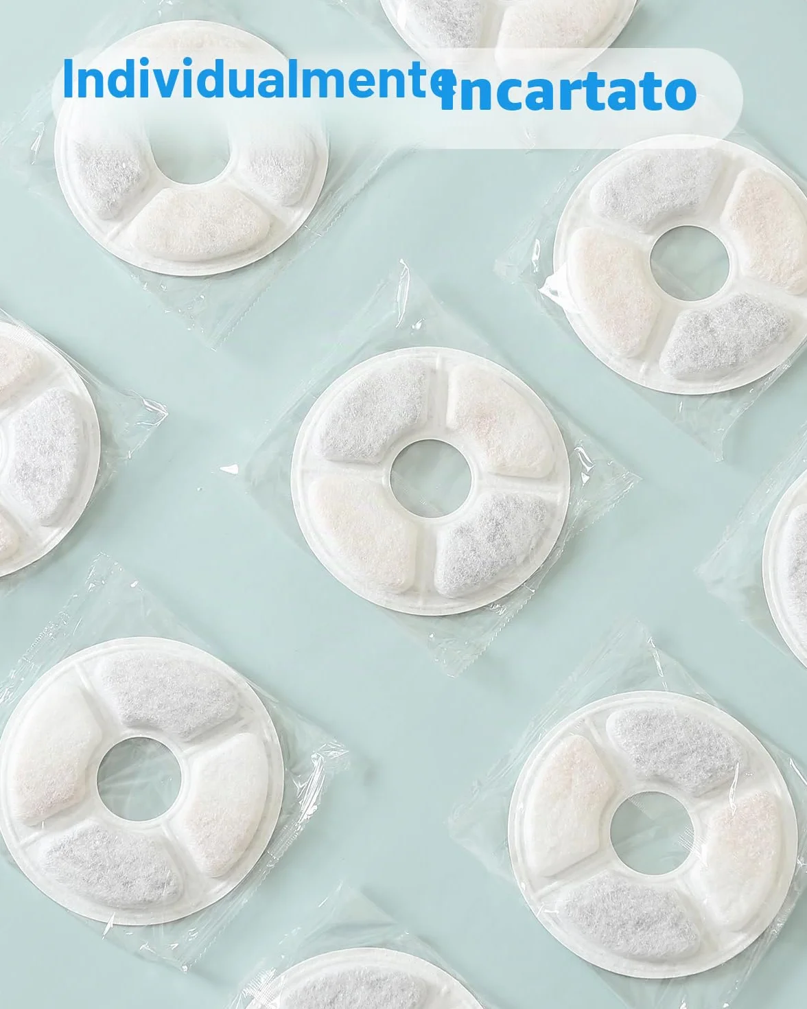 Filtri Fontanella per Gatti, Filtro per 2-2.5L Fontana, Filtri di Ricambio per Fontanella Animali Domestici con Resina e Carboni Attivi per Dispenser Acqua Automatico（6 Pezzi)