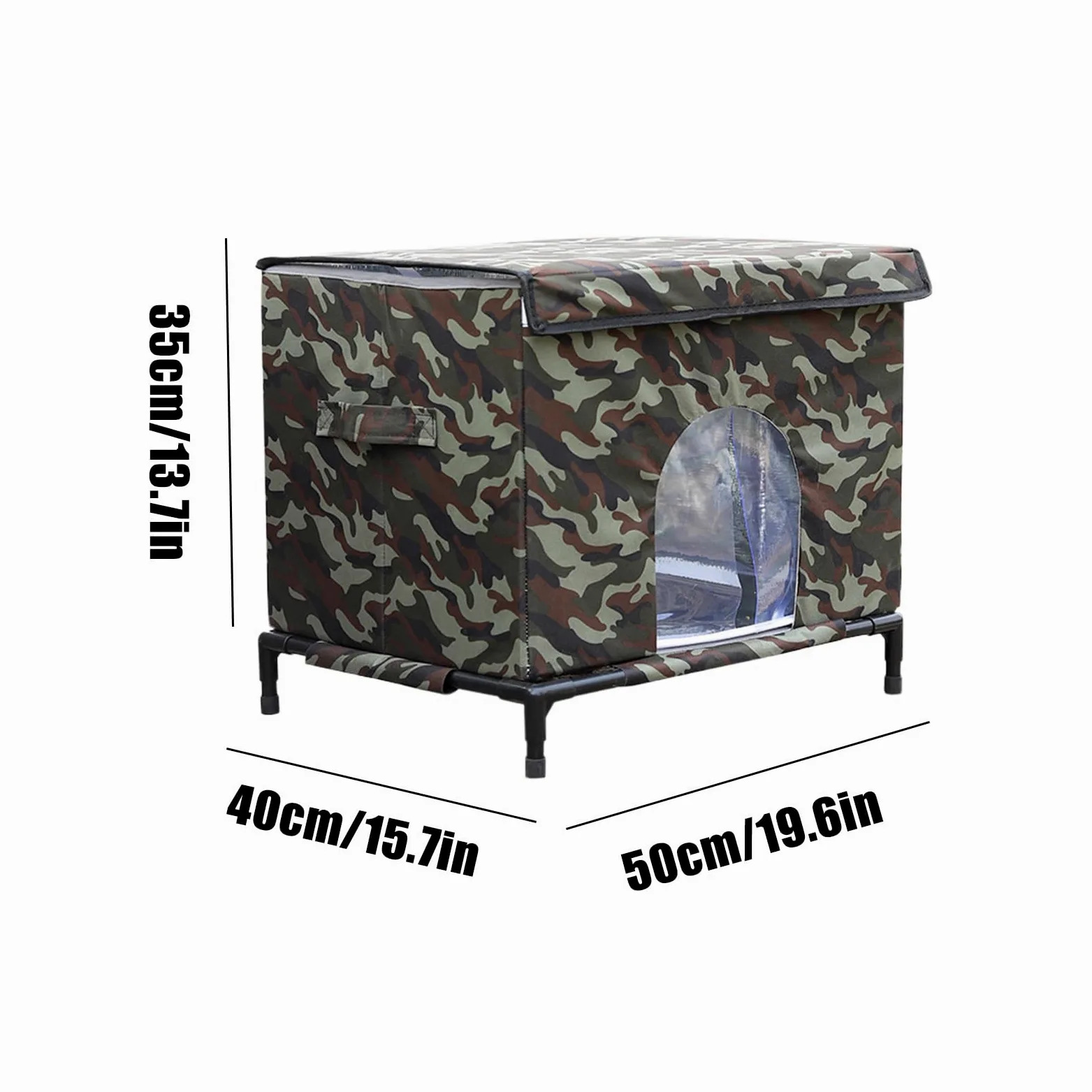 Casa Per Gatti Da Esterno Tenda Isolata E Calda | Casa Esterna per Gatti con Base Sollevata e Finestra Trasparente per Inverno Per Polli Coniglietti Inverno Patio Balcone