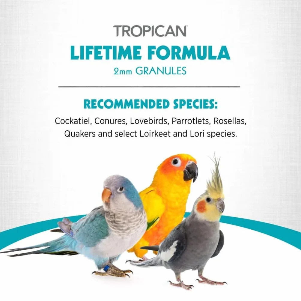 Hari Granuli di Cockatiel Tropican Lifetime 820 g