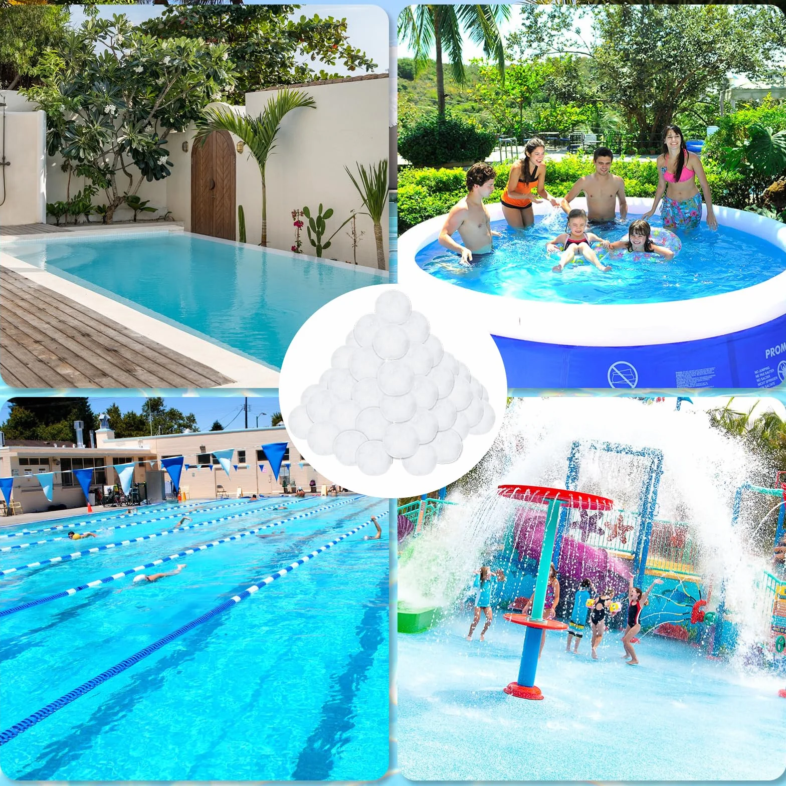 Zikenis 700 g Palline filtranti per impianto di filtraggio a Sabbia,700 g di Palline filtranti per Piscina Possono sostituire 25 kg di Sabbia filtrante,per Convient à Divers SystèMes De Filtration