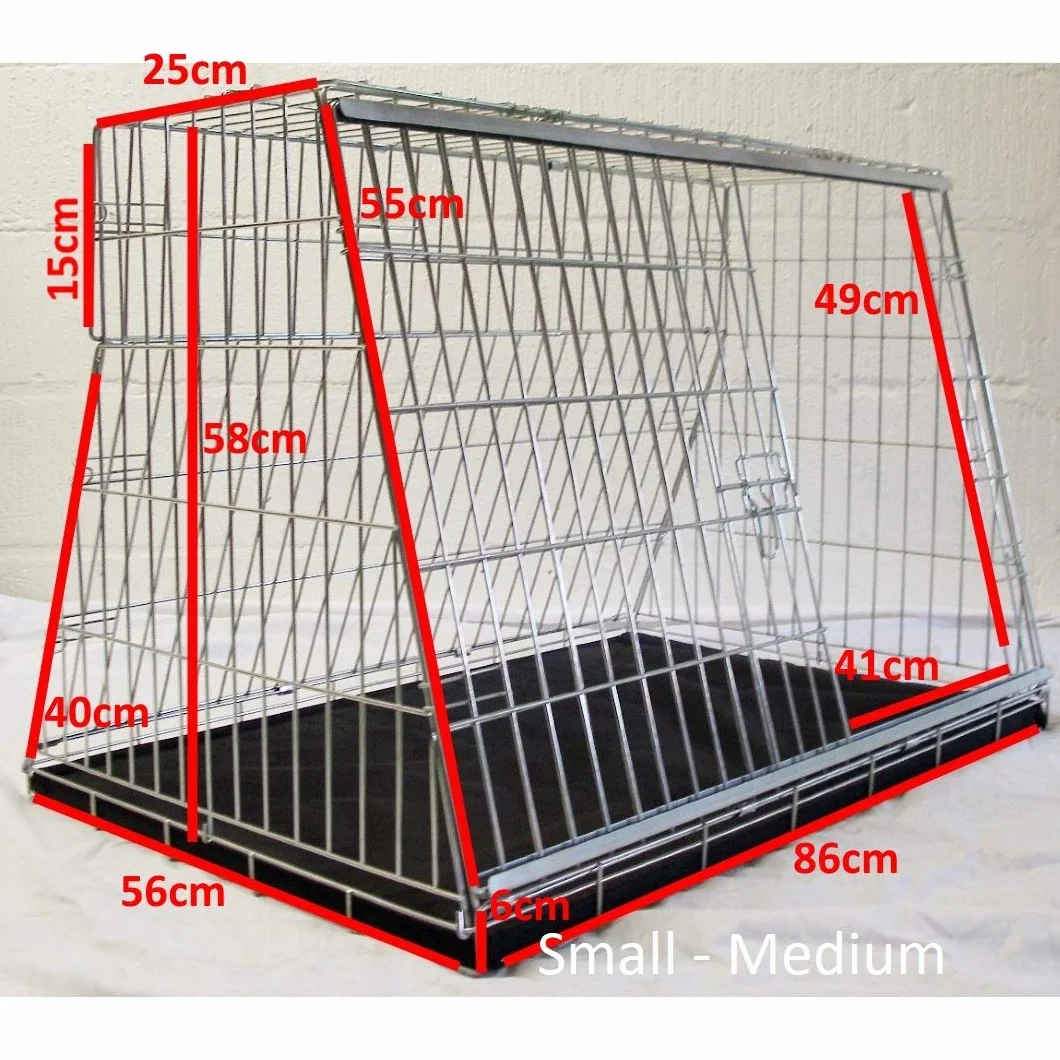 Pet World Gabbia per cani inclinata per auto, misura media, 86,4 cm, compatibile con Volkswagen VW T-Roc, design britannico, gabbia da viaggio in acciaio, portello di emergenza – pieghevole