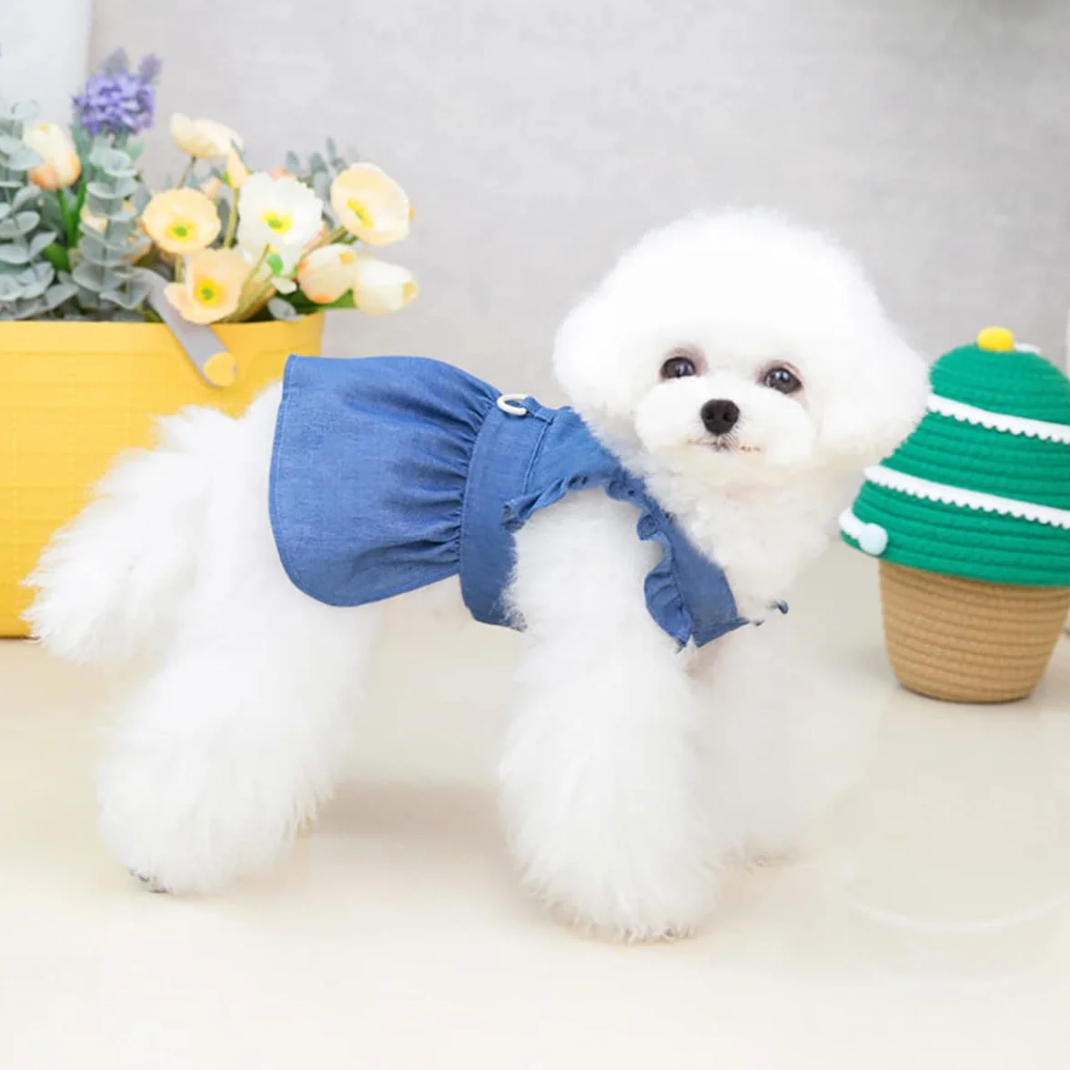 Abito per Cani Cucciolo Gonna di Lusso Vestiti Abiti da Principessa Aabito da Sera per Matrimoni Gonna Tutu Gonna in Denim per Cani di Piccola Taglia