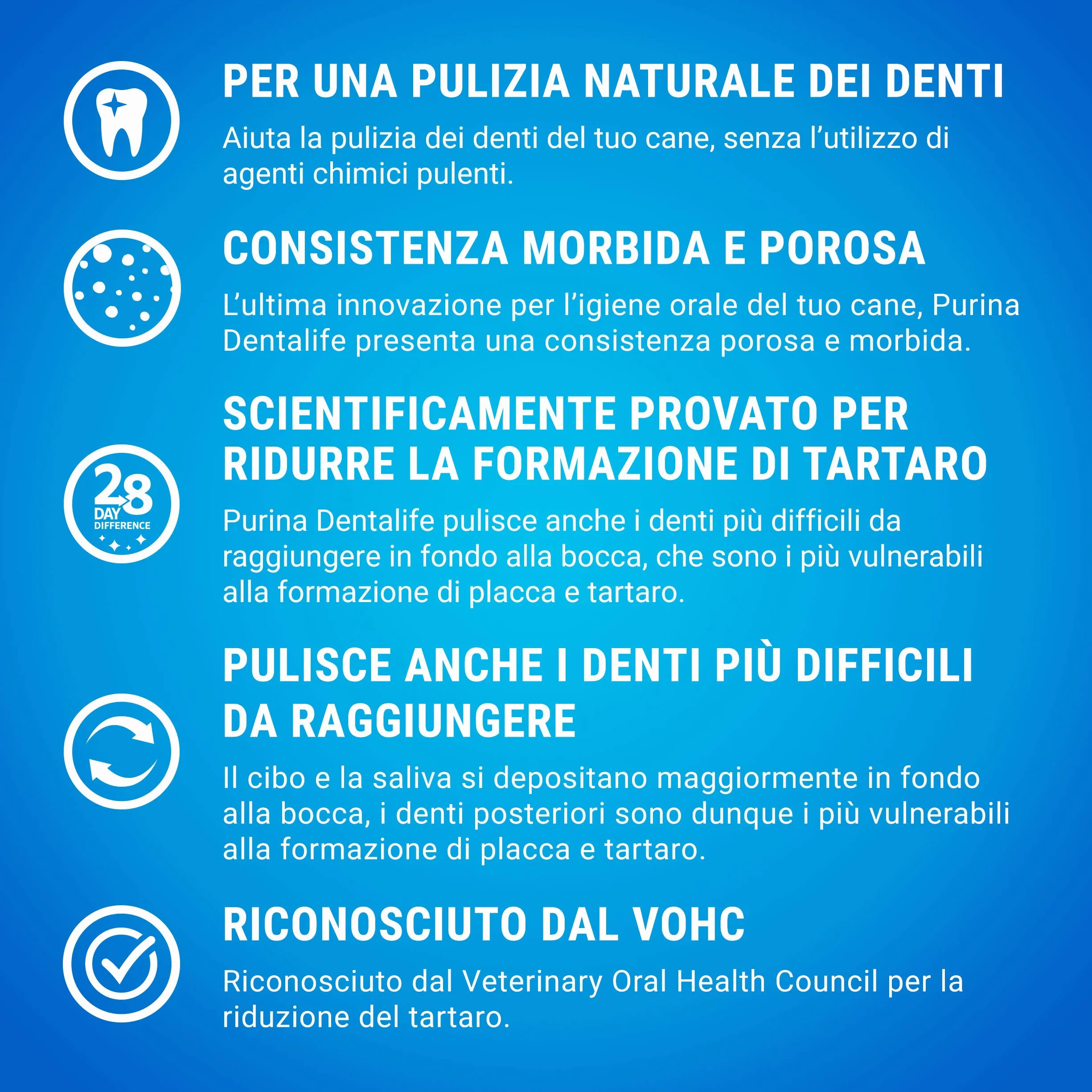 PURINA DENTALIFE Daily Oral Care Snack per l'Igiene Orale per Cani Adulti Extra Small 6 Confezioni da 7 Stick