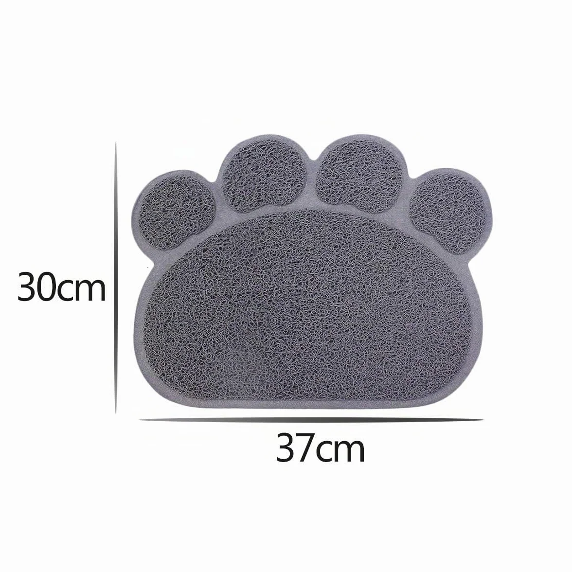 Tappetino di alimentazione antiscivolo e impermeabile per cani e gatti, 30 x 37 cm (grigio)