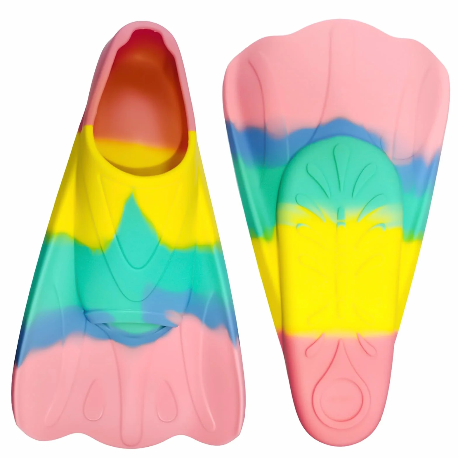 Pinne da nuoto in silicone corto per bambini e adulti allenamento snorkeling