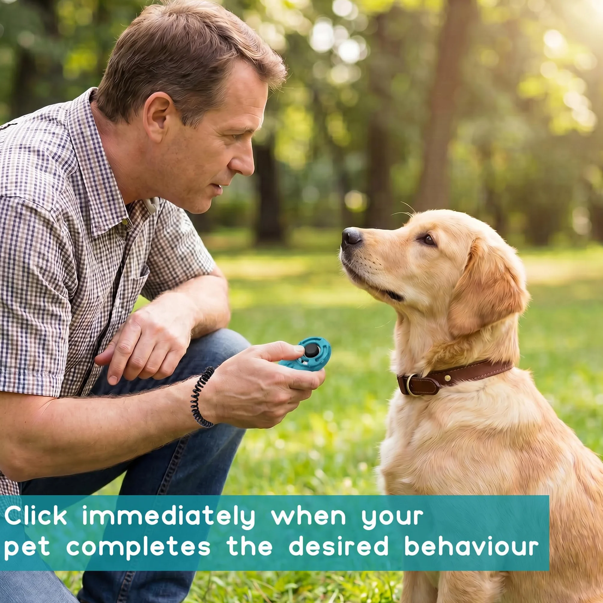 Newnewstar Pet Training clicker con Cinturino da Polso – Dog Training Clickers, New Black + Blue