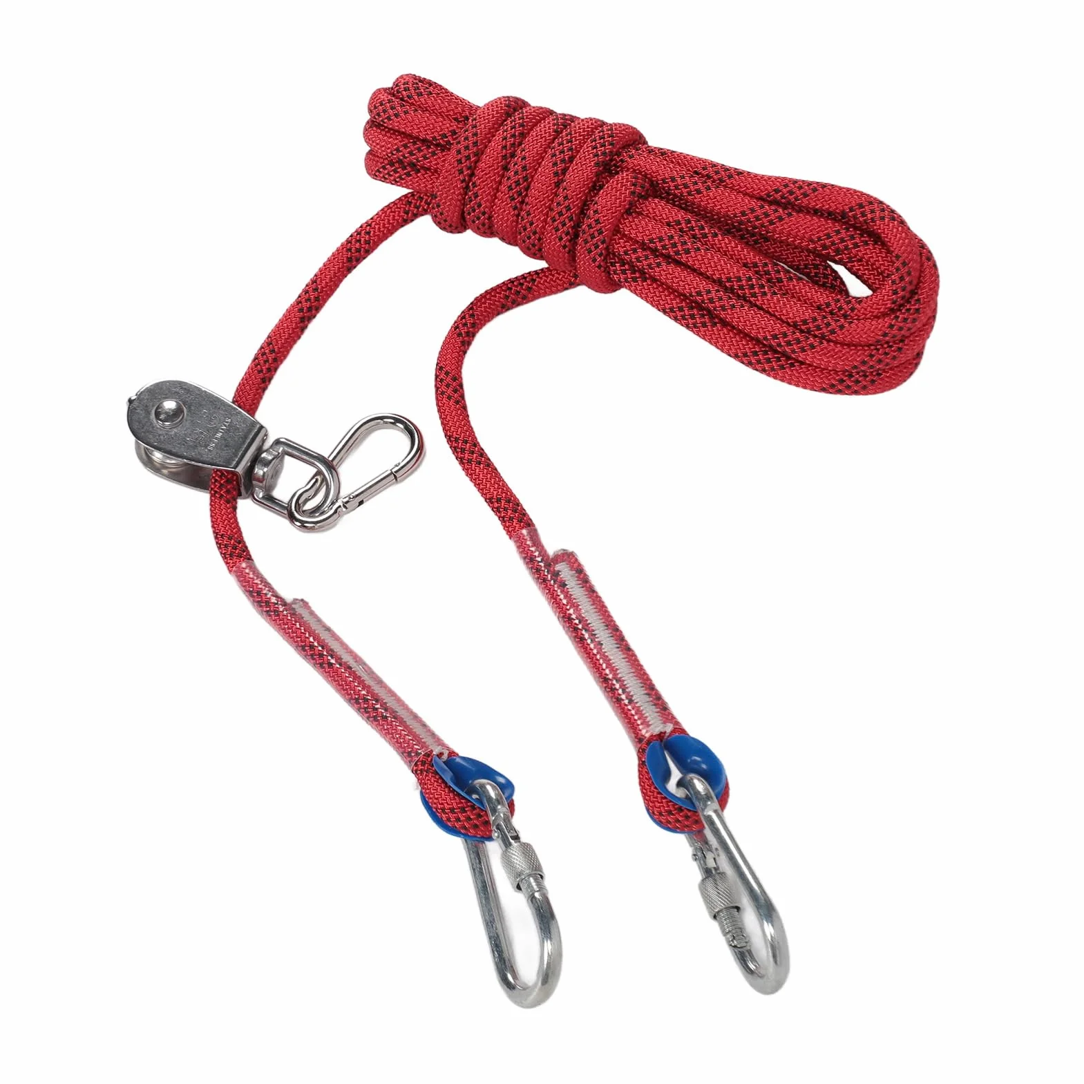 Cavo per Corridore per Cani, di Carrucole con Rotazione a 360 Gradi da 16,4 Piedi di Carrello Portatile Cavo Riflettente per Cani per Esterno per Campeggio (rosso)