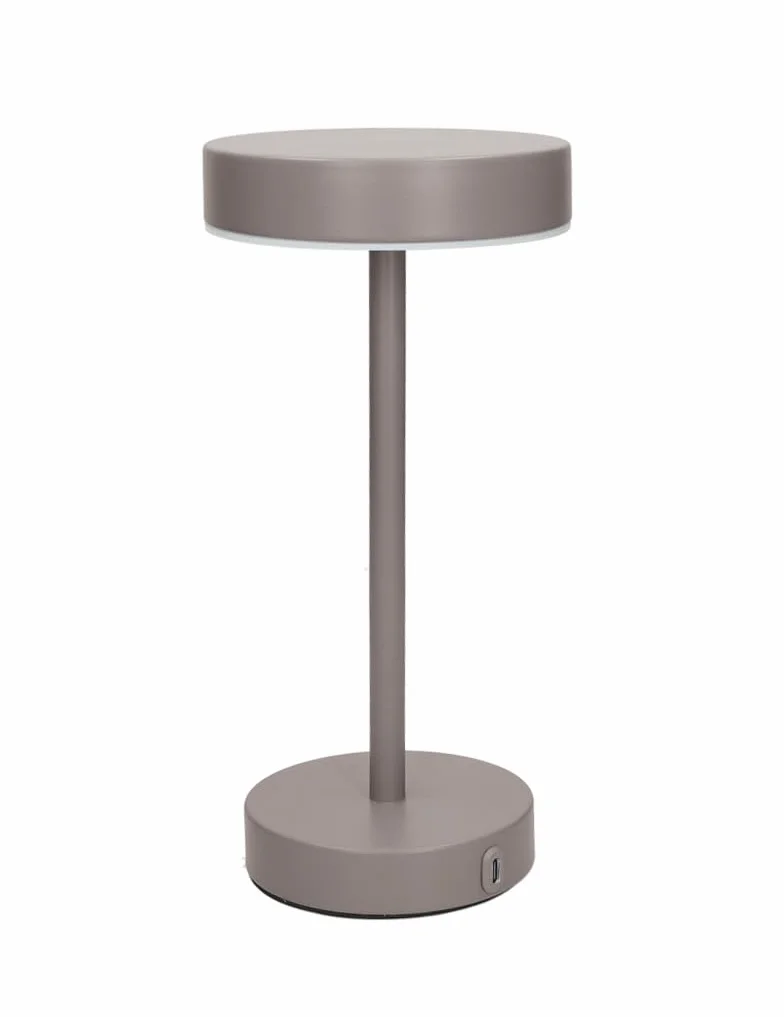 BRANDANI Lampada Frisbee led con sistema touch con graduali livelli di intensità Ø12xh25 cm (Grigio opaco)
