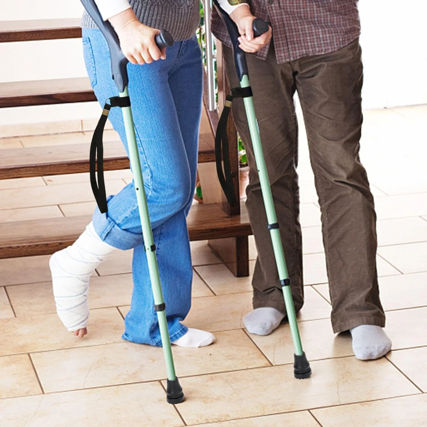 Punte In Gomma Per Bastoncini Da Trekking Con Corde Per Le Mani, Cappuccio Antiscivolo, Piedini, Confezione Da 4