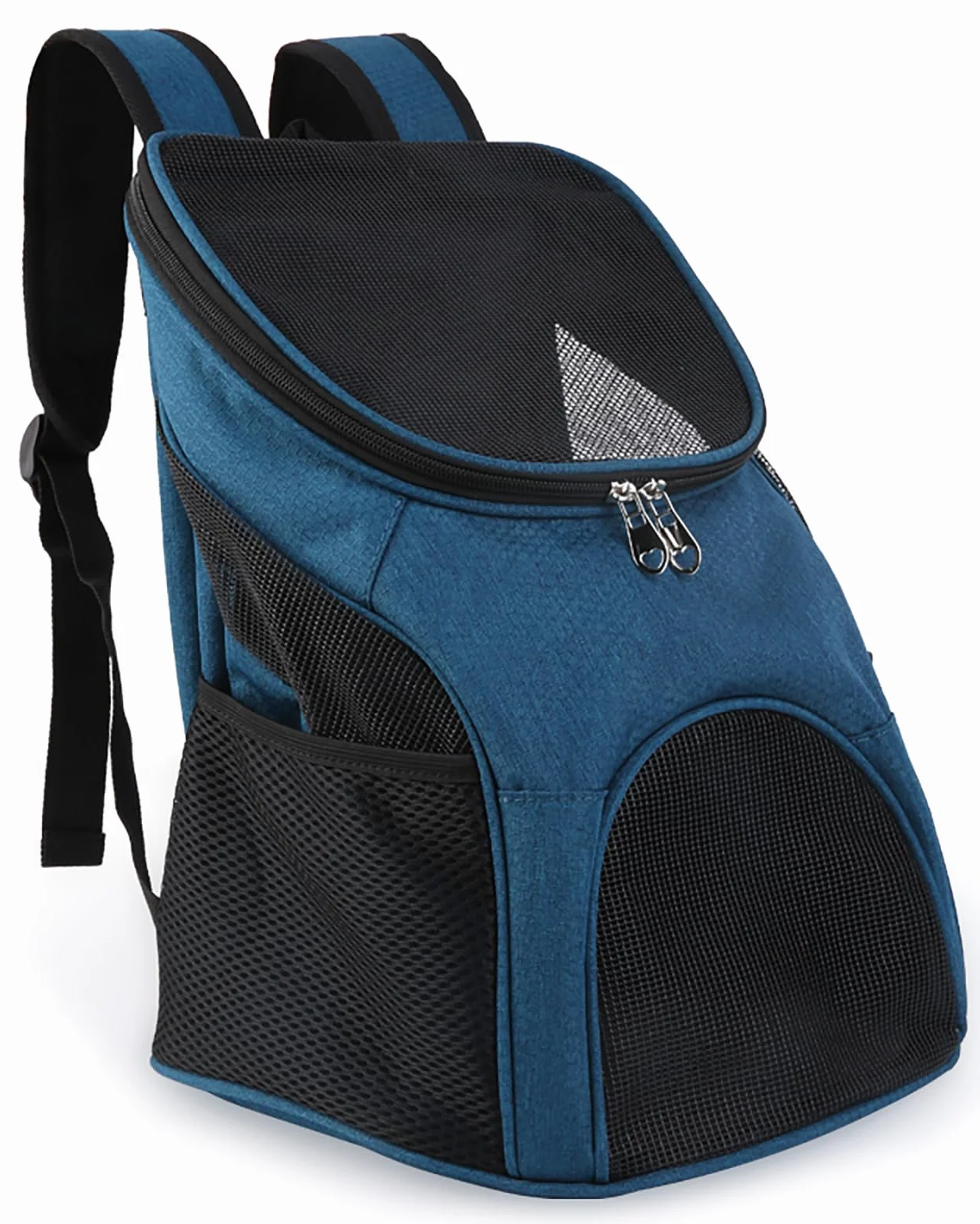 Zaino Trasportino Gatto Borsa Trasporto Cane Pieghevole per Cani con Cinturino di Sicurezza Interno Borsa Portatile Porta Animali Traspirante Cuccioli Gatti KM16 (Blu)