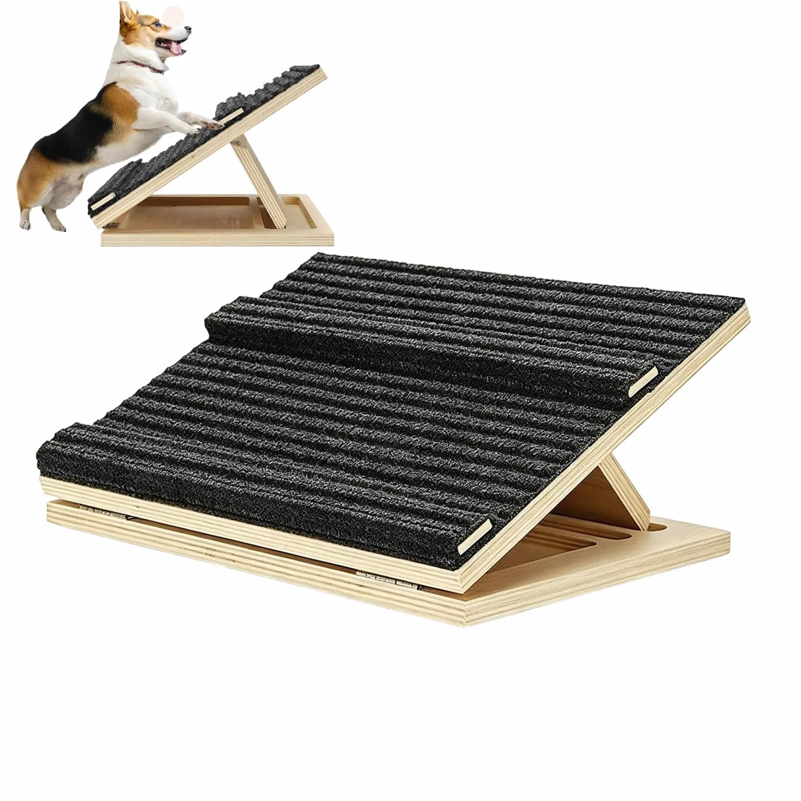 Rampa da Cani per Scale Scalini Cuccioli In Legno Regolabili Antiscivolo | Rampa Gatti Anziani per Amanti degli Animali Soggiorno Camera Studio Uso Quotidiano Appartamento