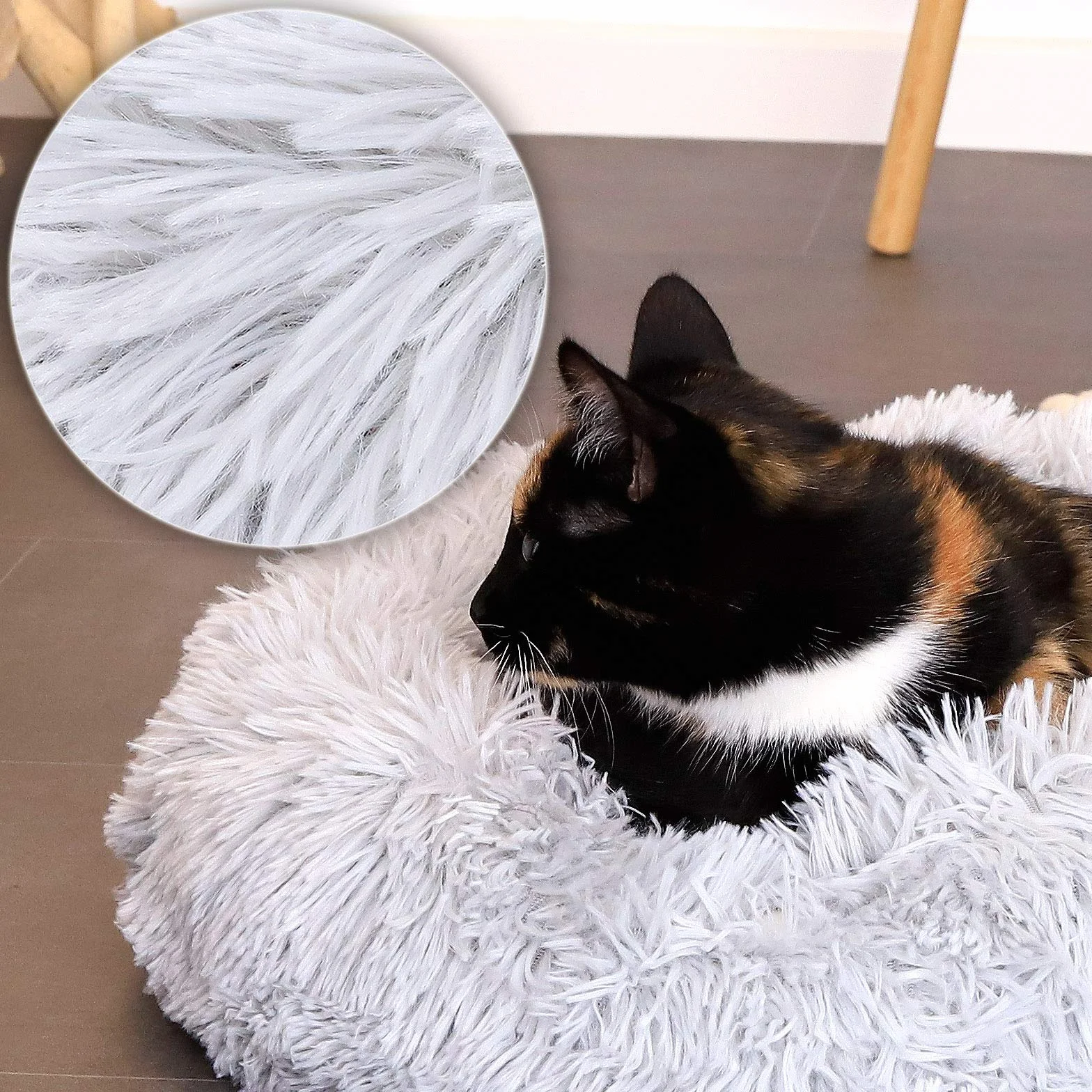 Lionto Donut Letto per Cani e Gatti 40 cm Grigio Chiaro