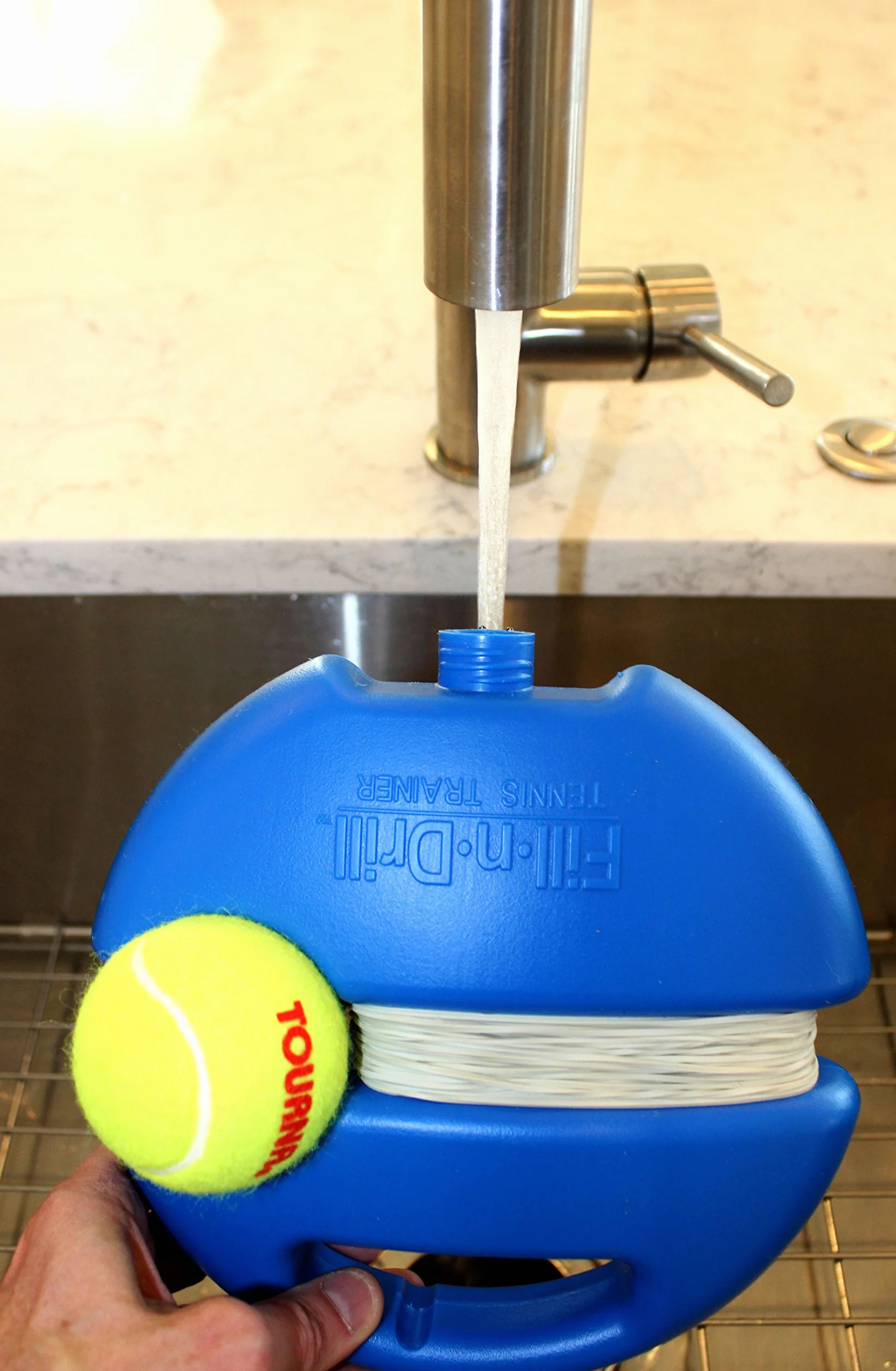 Tourna Fill & Drill Tennis Trainer, Base con Corda per Allenamento
