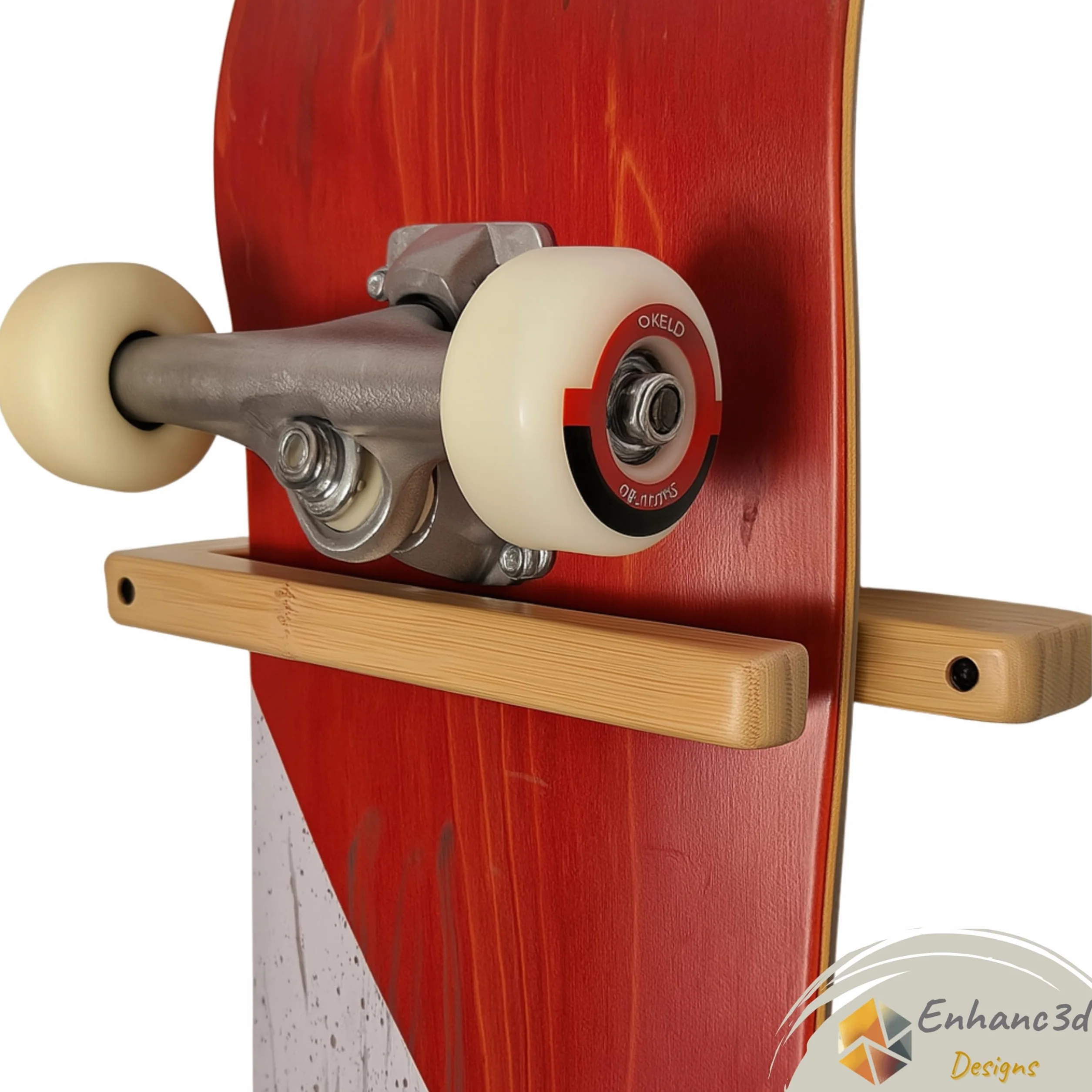 Supporto verticale per skateboard in legno di bambù, gancio da parete, longboard
