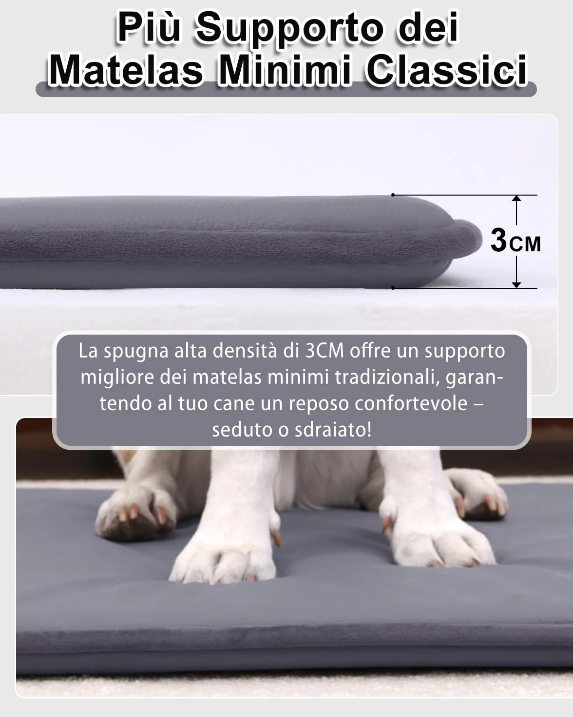 Cuccia Cane Taglia Grande Impermeabile 105x70cm Pelle Artificiale Grigio