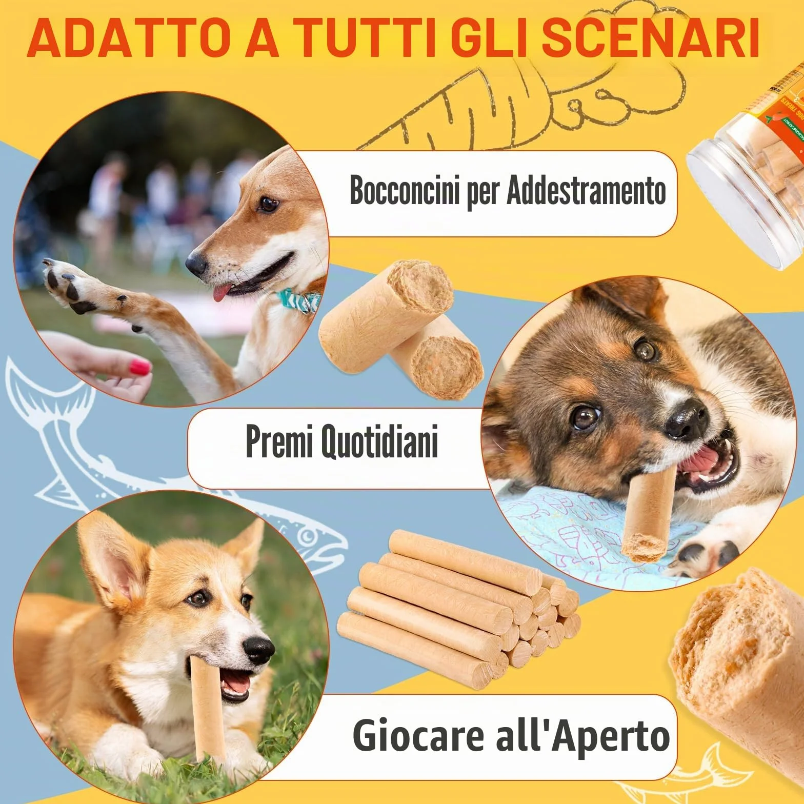 100g Salmon Sticks for Dogs,Bastoncini Di Salmone Per Cani,Vero Salmone E Carote,Facilmente Digeribile,Trattamento Per Cani Ad Alto Contenuto Proteico,Rinfresca L'alito Sano