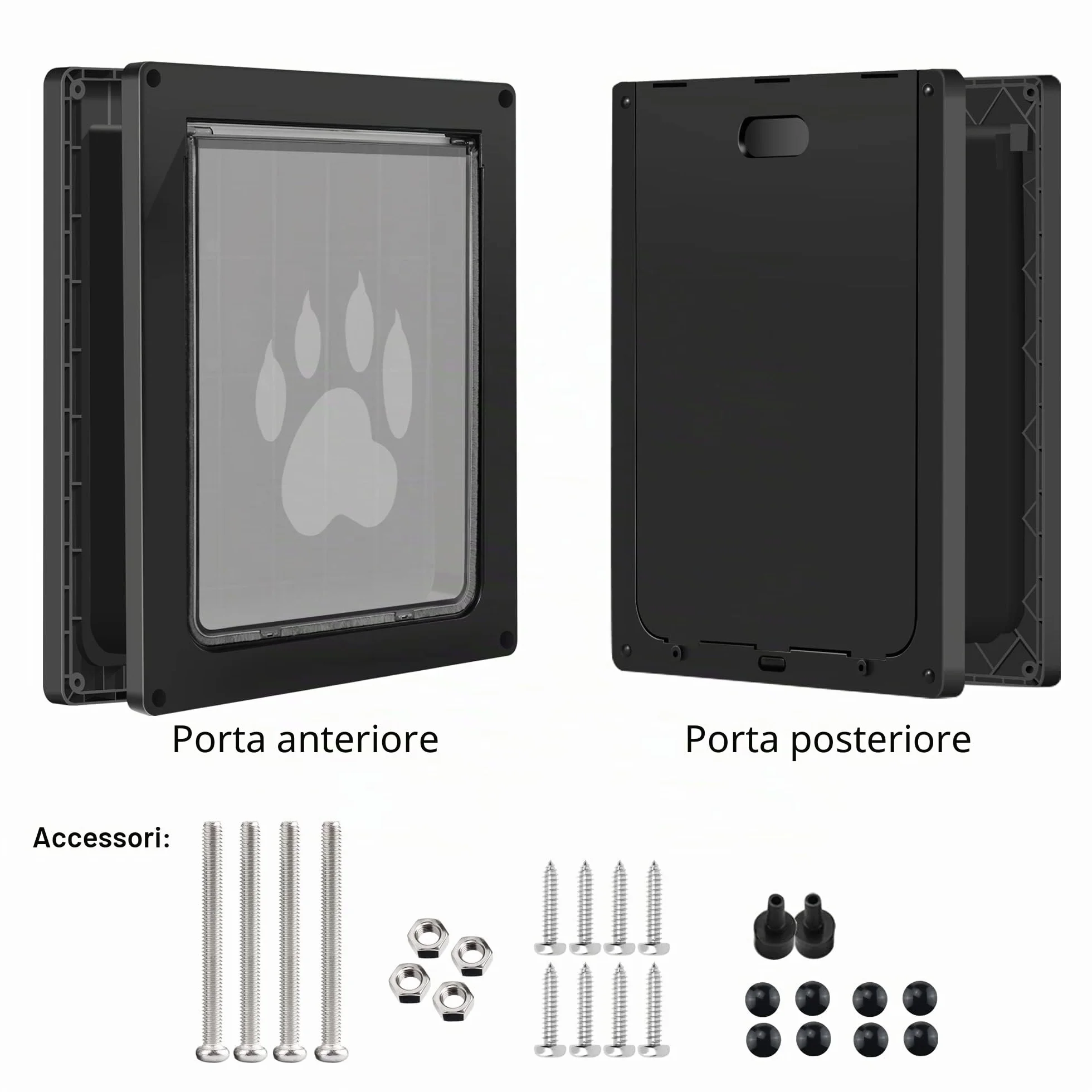 CEESC Porta per cani grande resistente alle intemperie fino a 45 kg con pannello di chiusura a scatto
