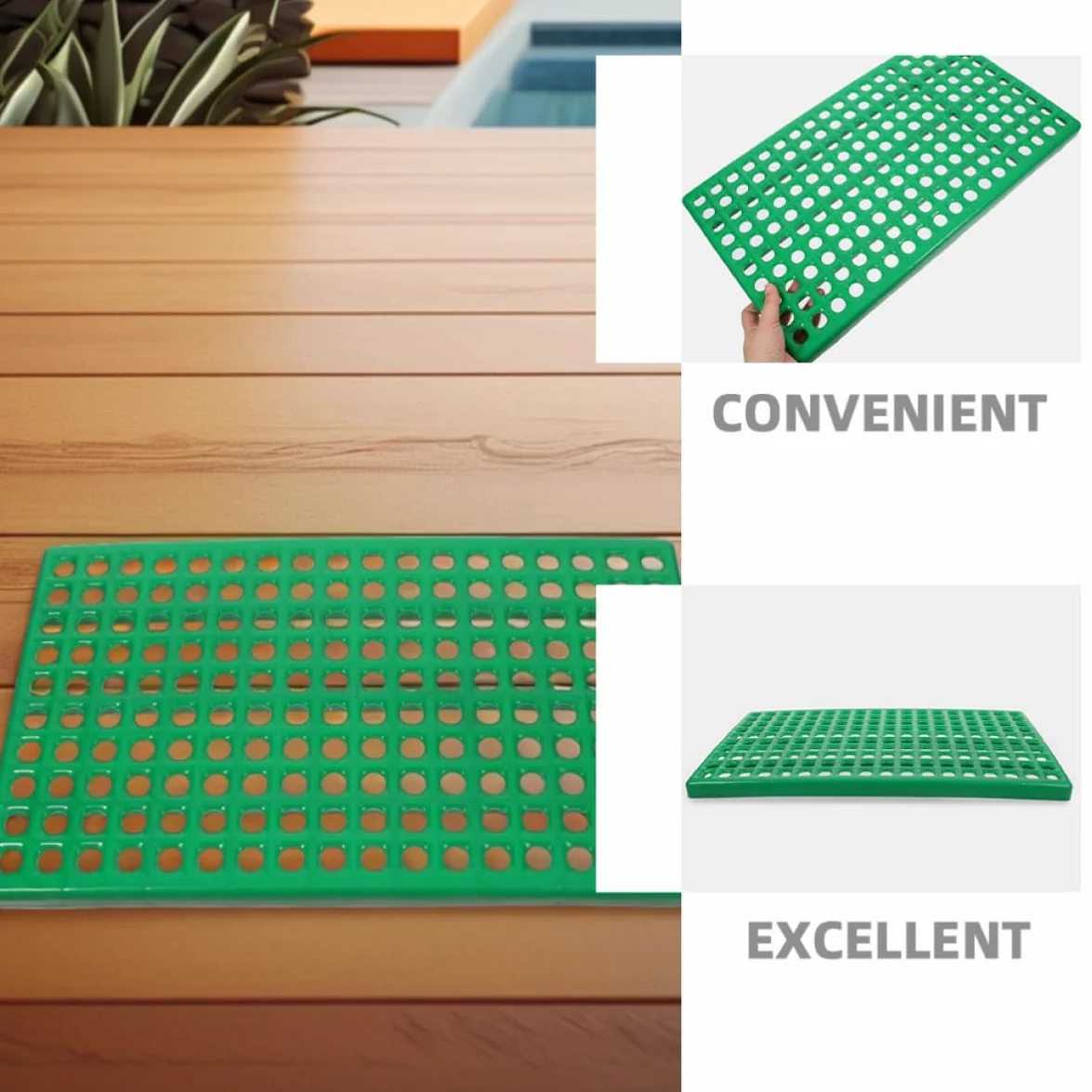 iplusmile 2pezzi Base per Gabbia Foro Rotondo in Plastica Verde Ventilazione e Drenaggio per Piccoli Animali Domestici e Allevamento Conigli