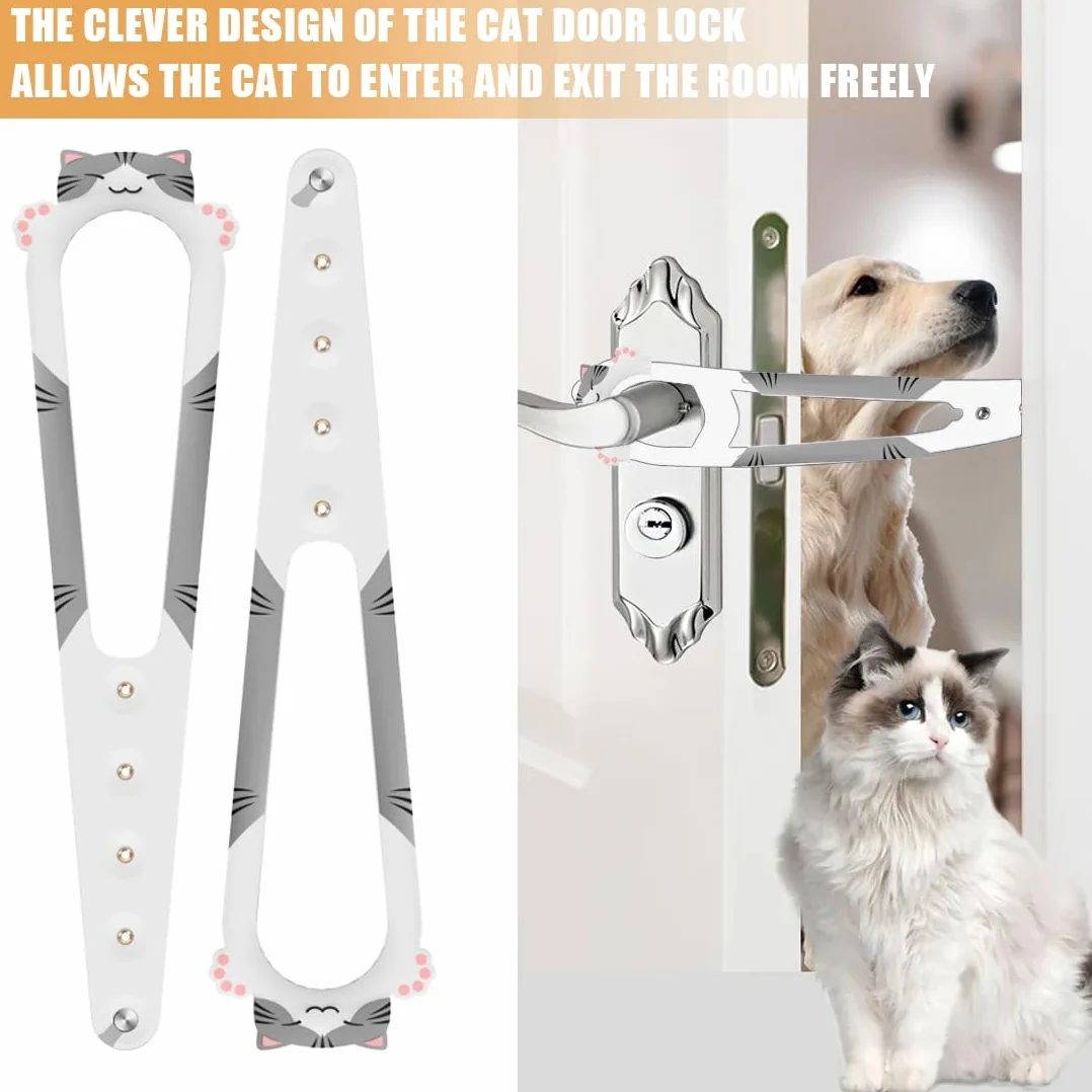 Fermo Porta Per Cani 2 Pezzi, Chiusura Porta Gatto Serratura Porta Staffa Sicurezza Bambini Animali