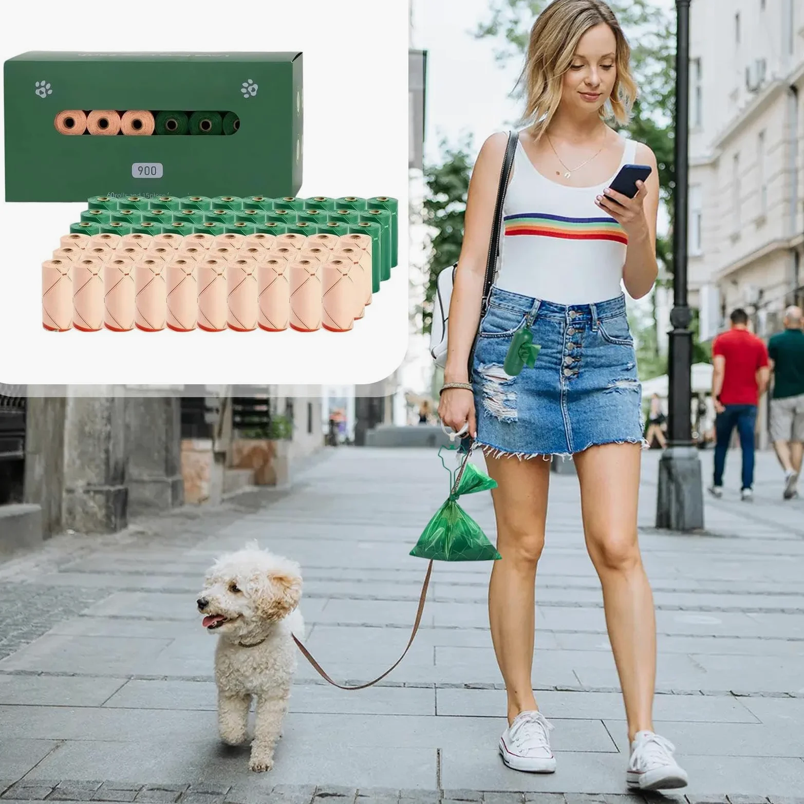 Sacchetti igienici per cani Porta Sacchetti Ermetico e Inodore | Sacchetti per deiezioni canine Animali, All'aperto, Viaggio, Passeggiata, Appartamento, Campeggio, Cuccioli, Lettiera,