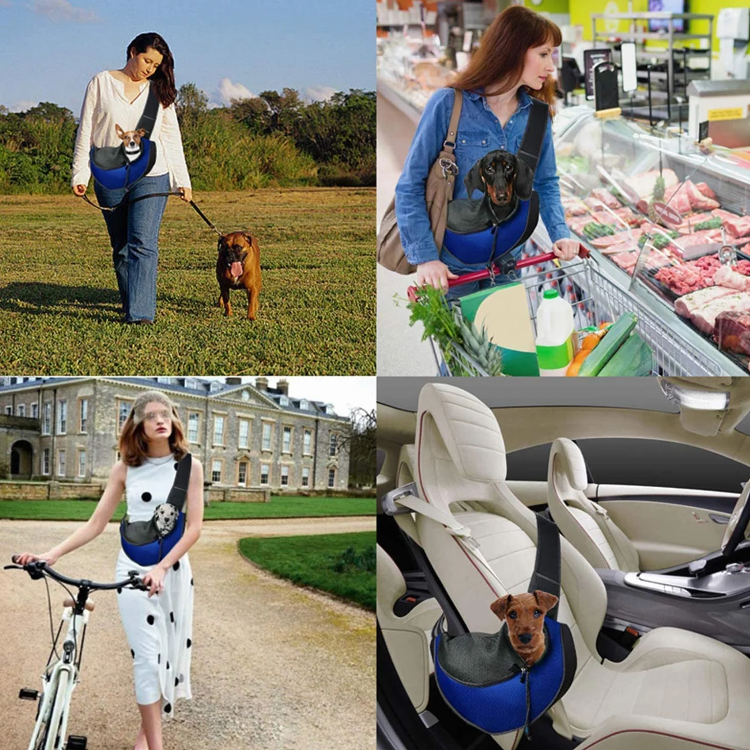 Borsa a tracolla per cani piccola taglia cucciolo gatto trasporto rete tracolla imbottita regolabile tasca cintura