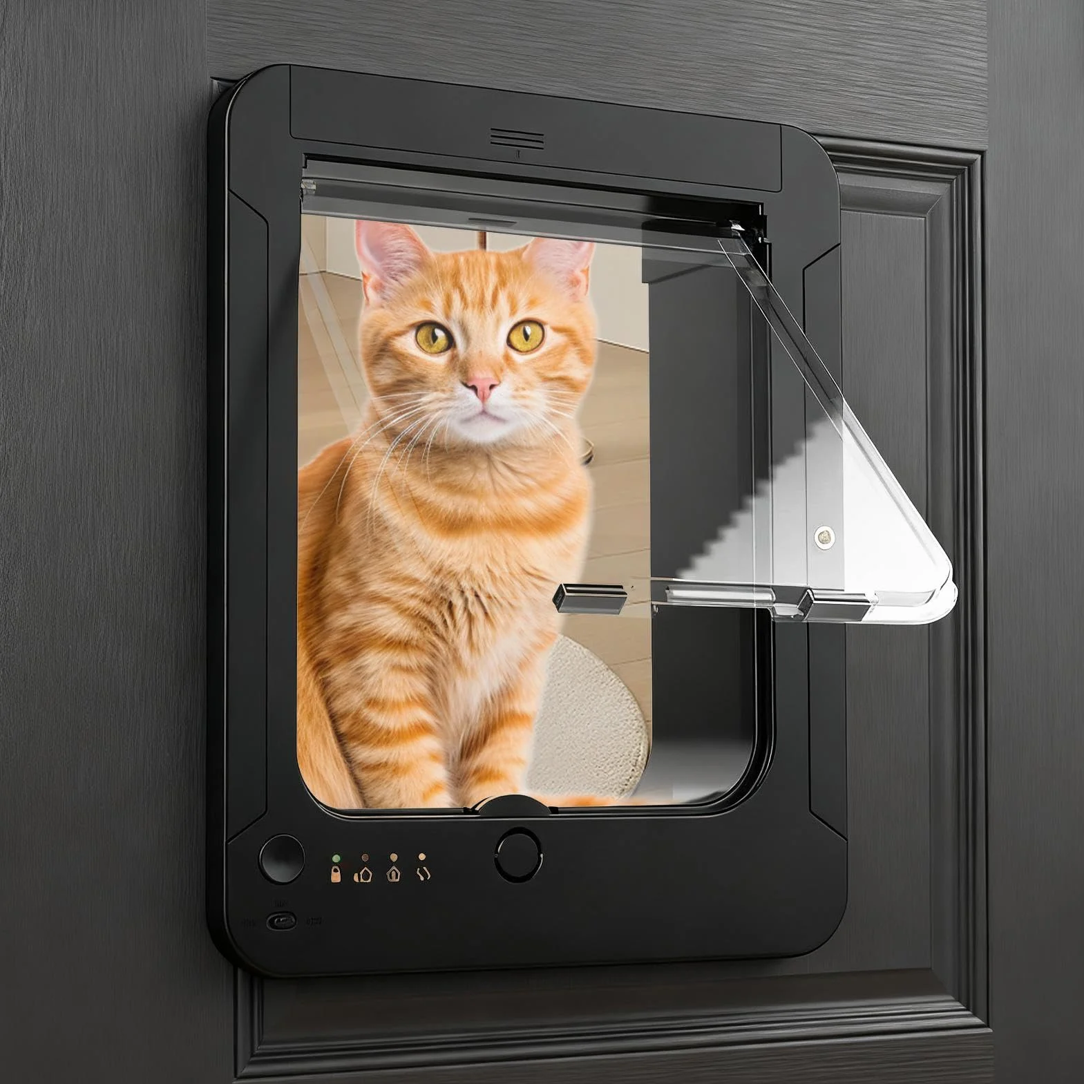Porta per cani con microchip cancello elettronico a 4 vie telecomando 2 collari sensore controllo ingresso interni esterni
